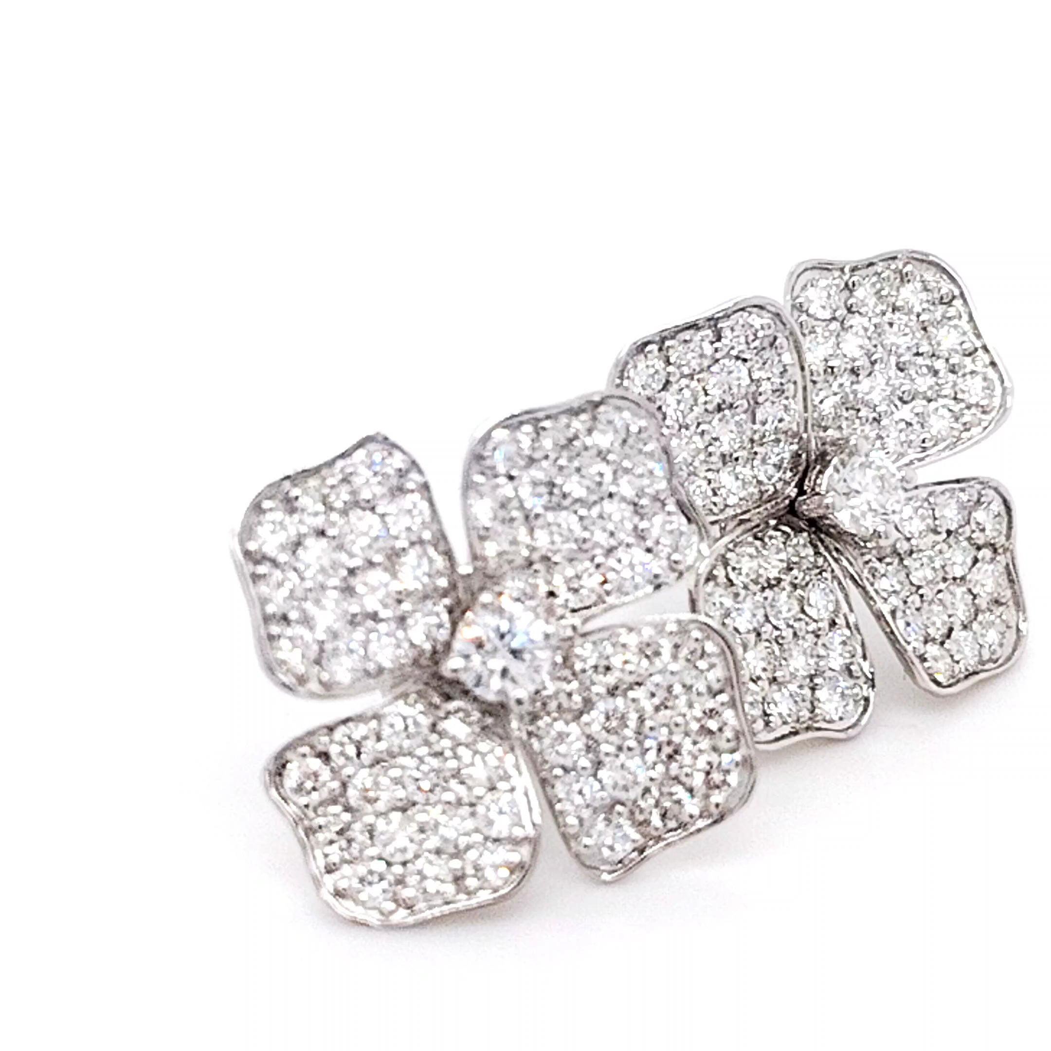 Pavé Flower Stud Earrings