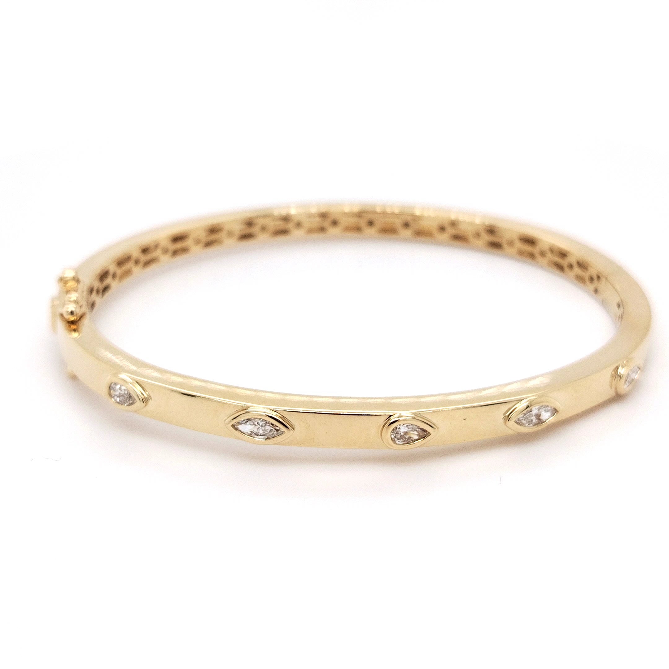 Elegant Marquise Hinged Bangle