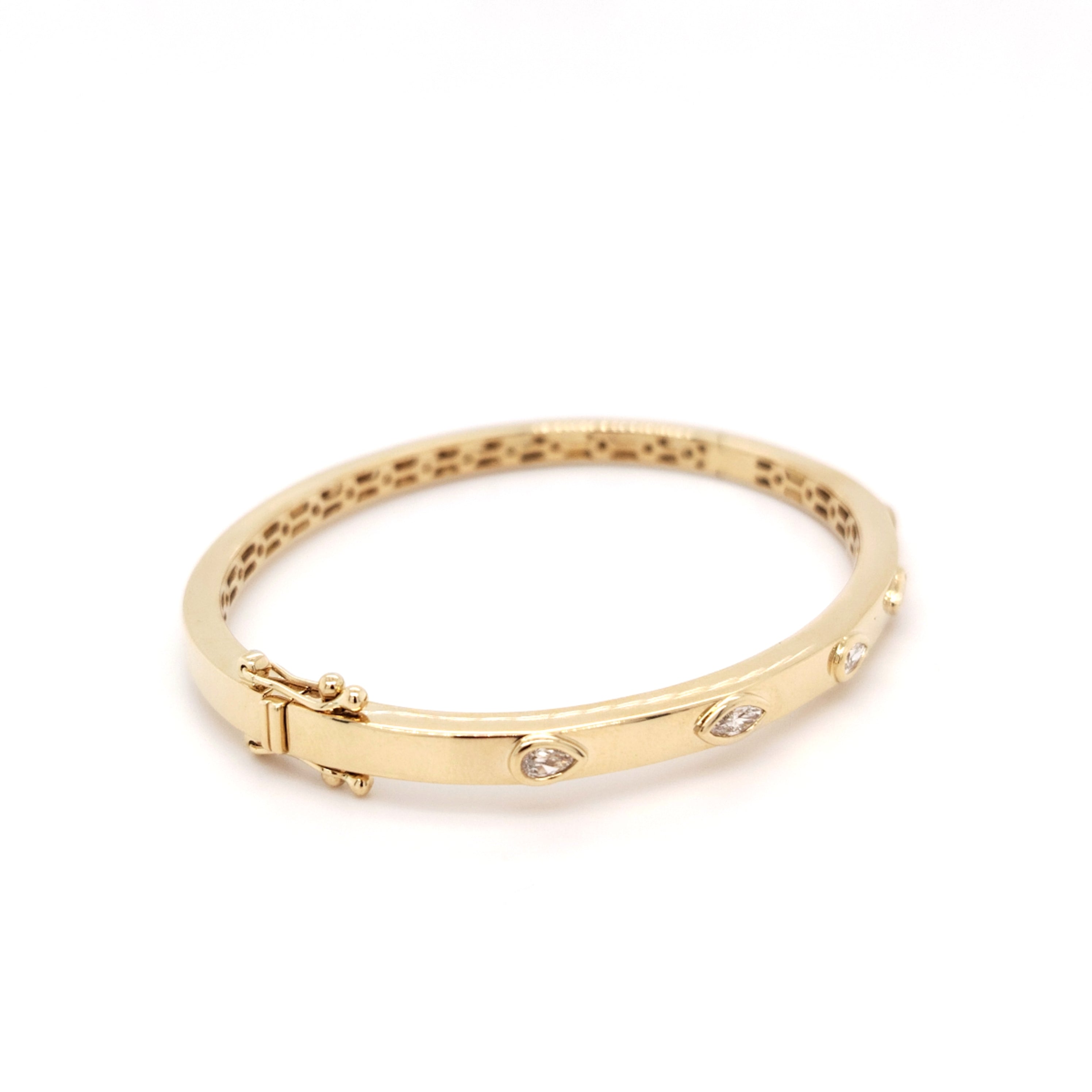 Elegant Marquise Hinged Bangle