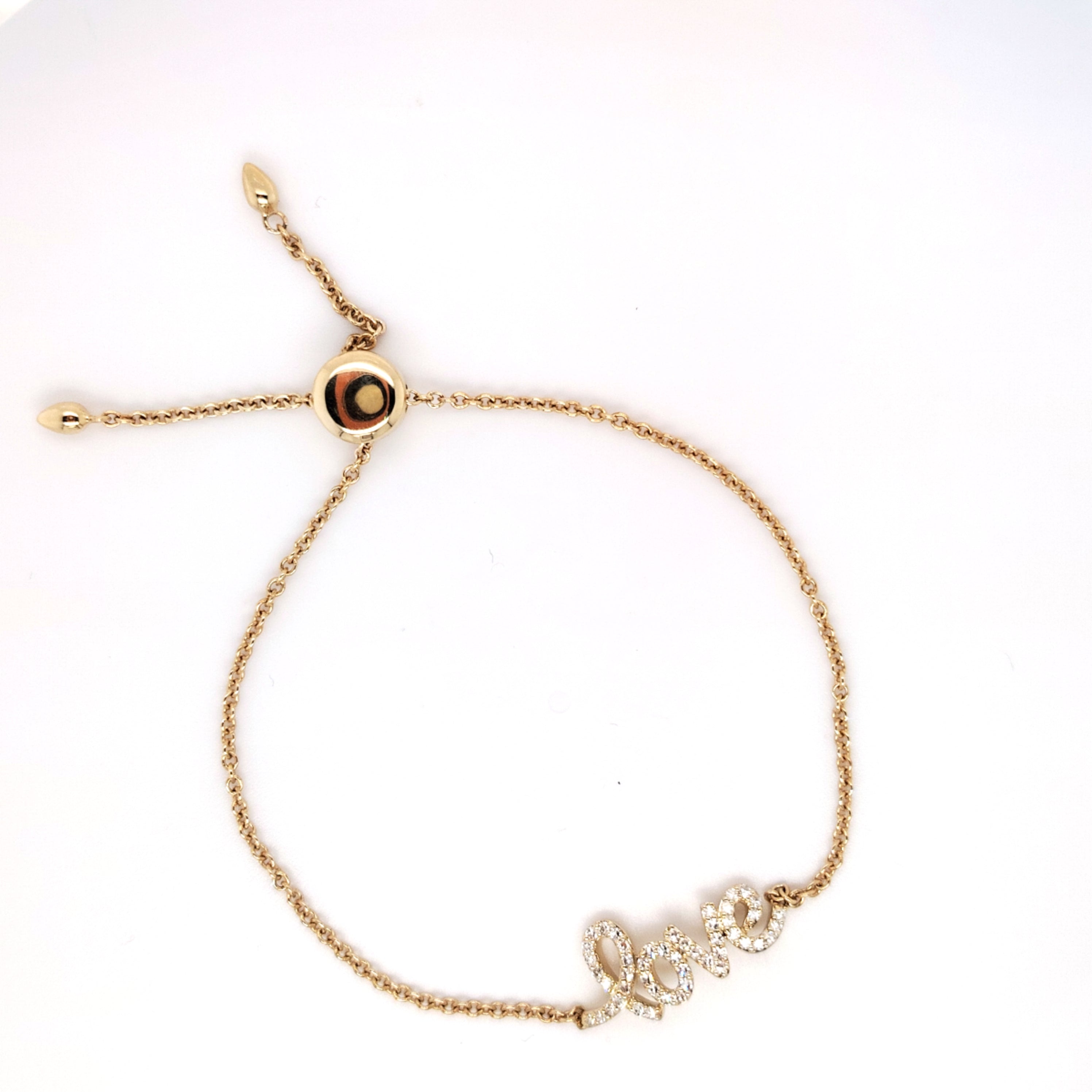 Pavé Diamond Love Bracelet - Adjustable