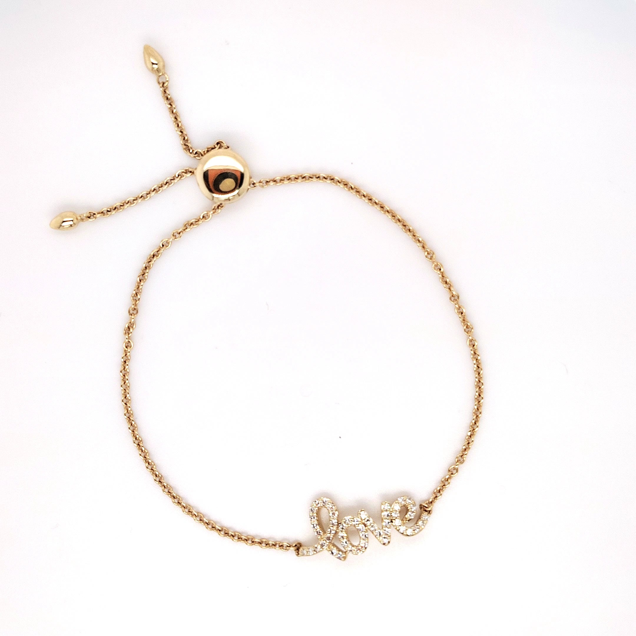 Pavé Diamond Love Bracelet - Adjustable