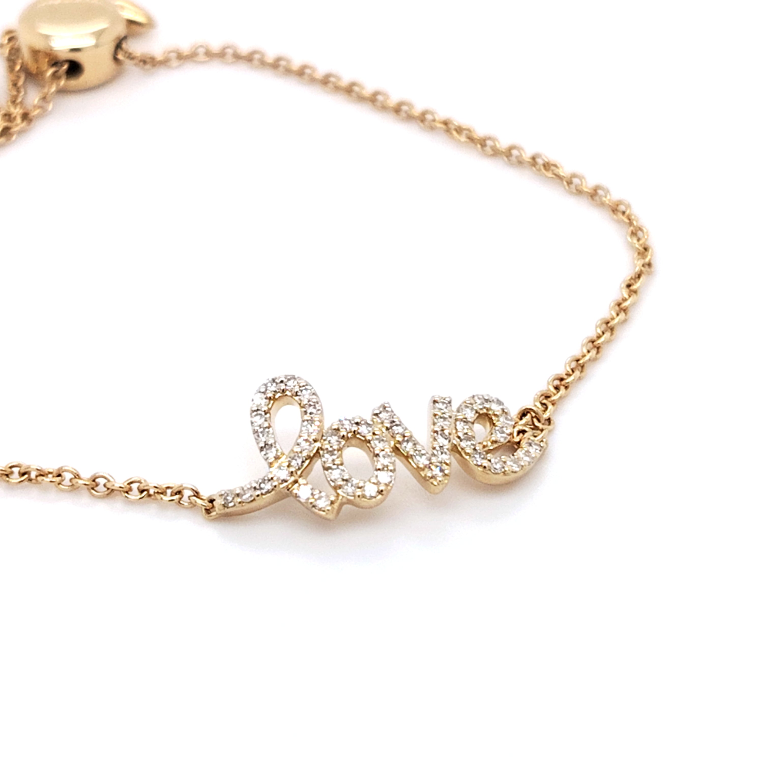 Pavé Diamond Love Bracelet - Adjustable