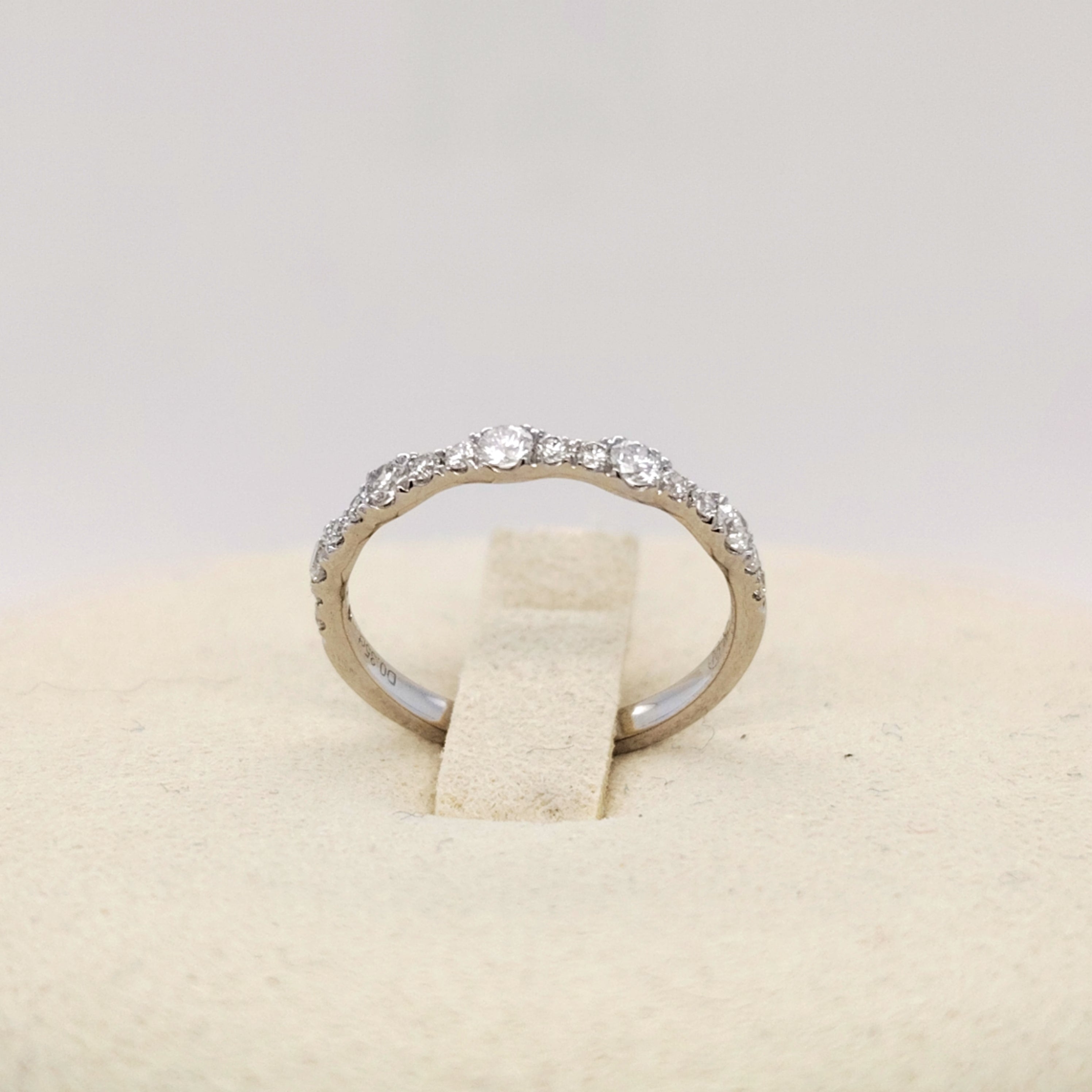 Curved Diamond Wedding Band