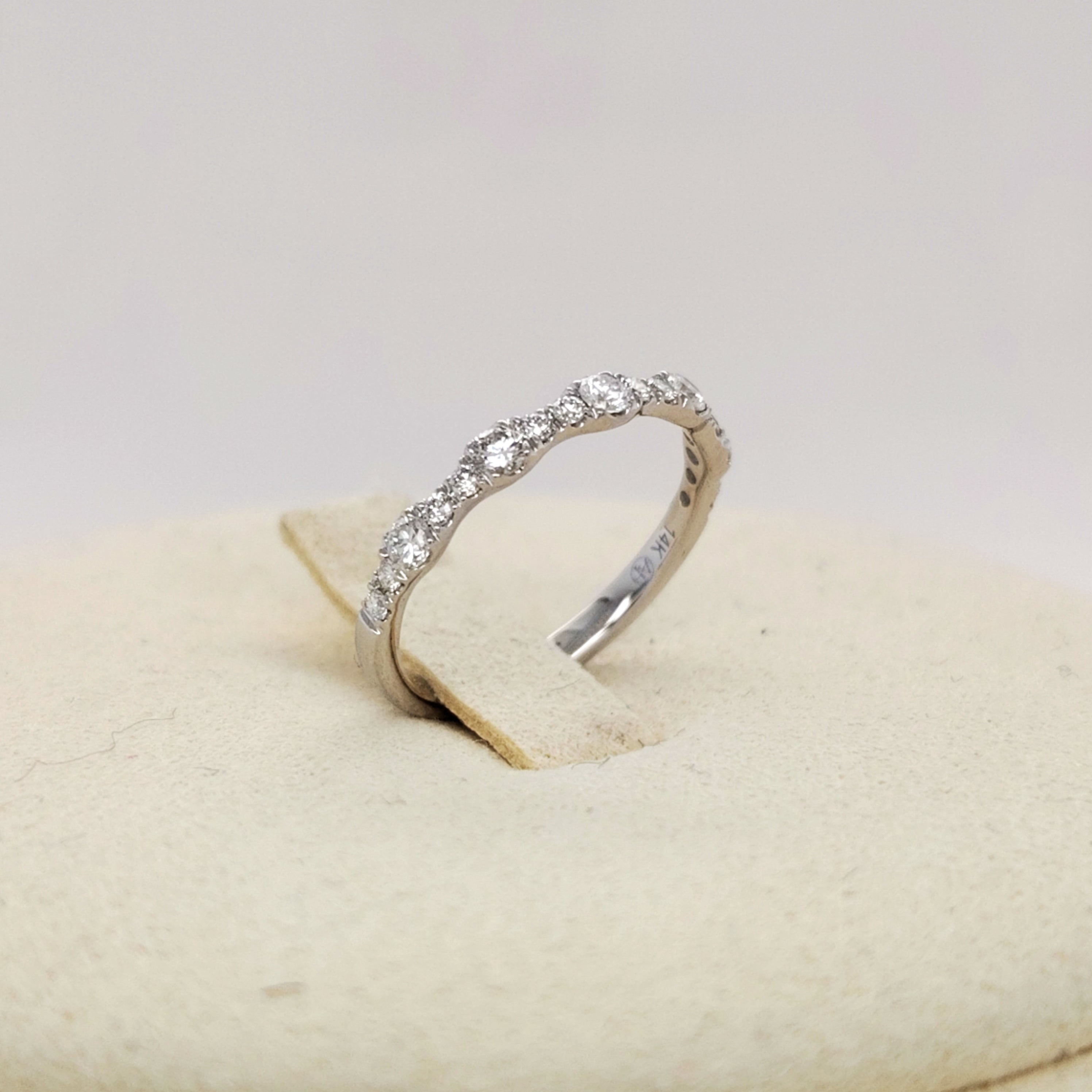 Curved Diamond Wedding Band