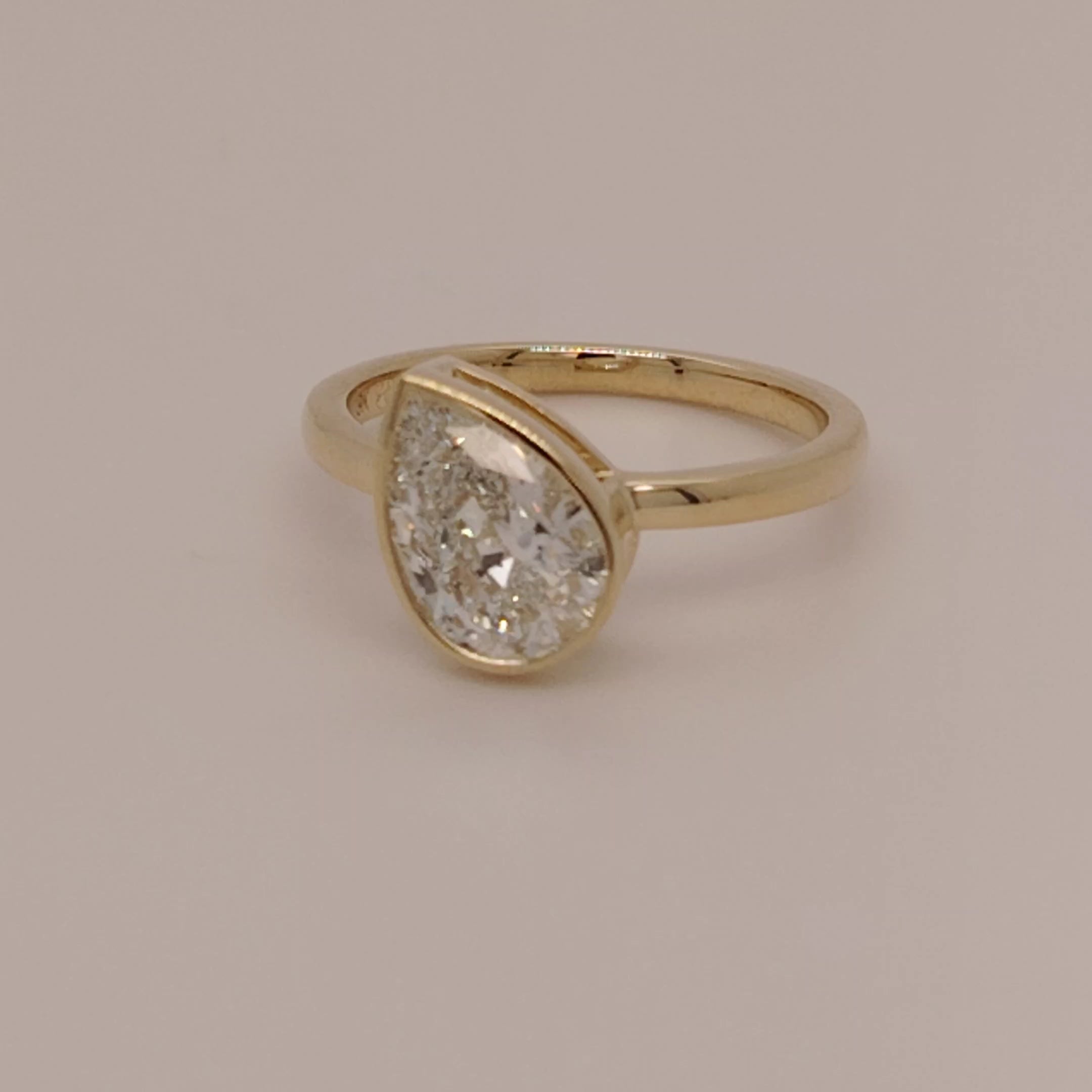 Lab Grown Diamond Pear Solitaire Ring