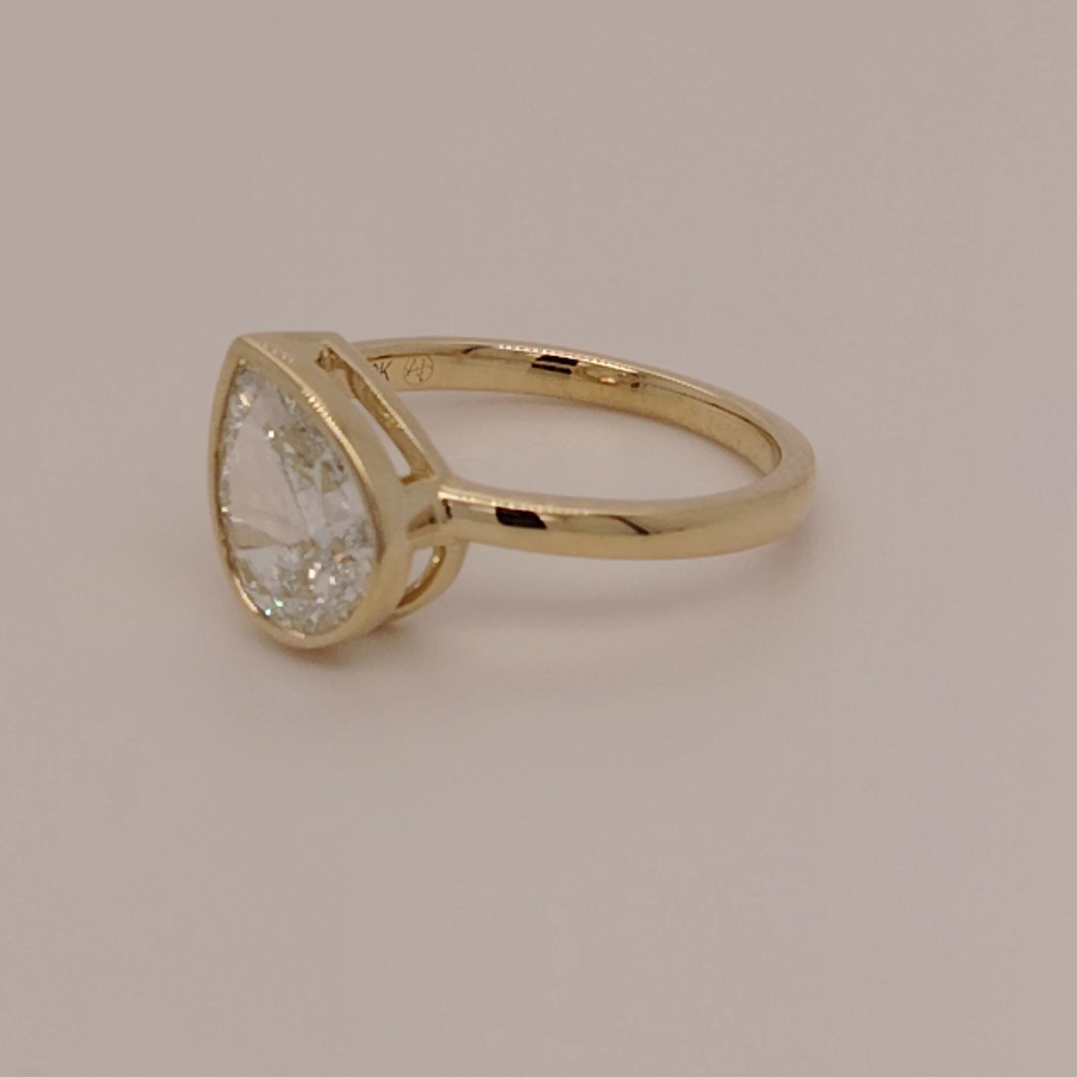 Lab Grown Diamond Pear Solitaire Ring