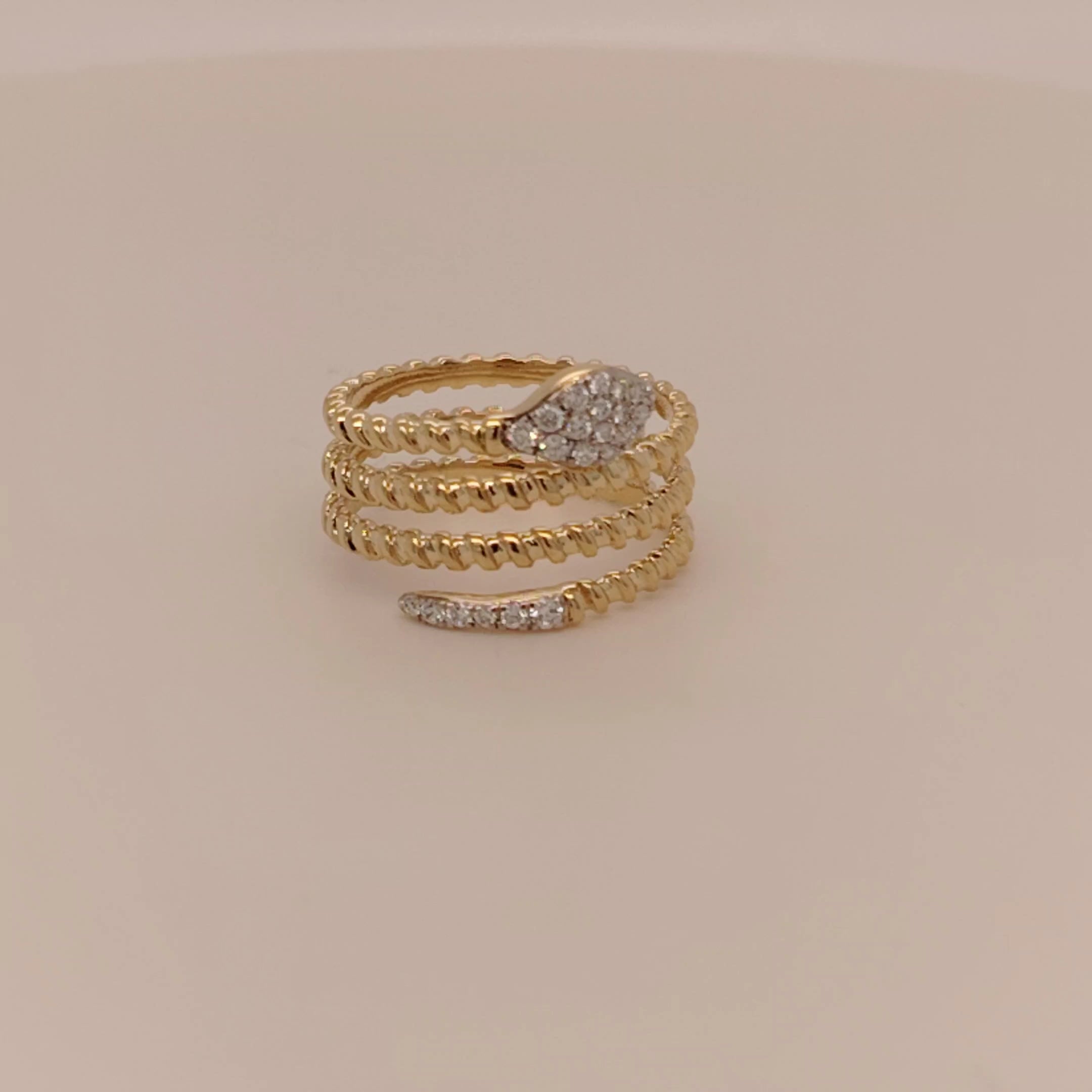 Serpentine Elegance Diamond Ring