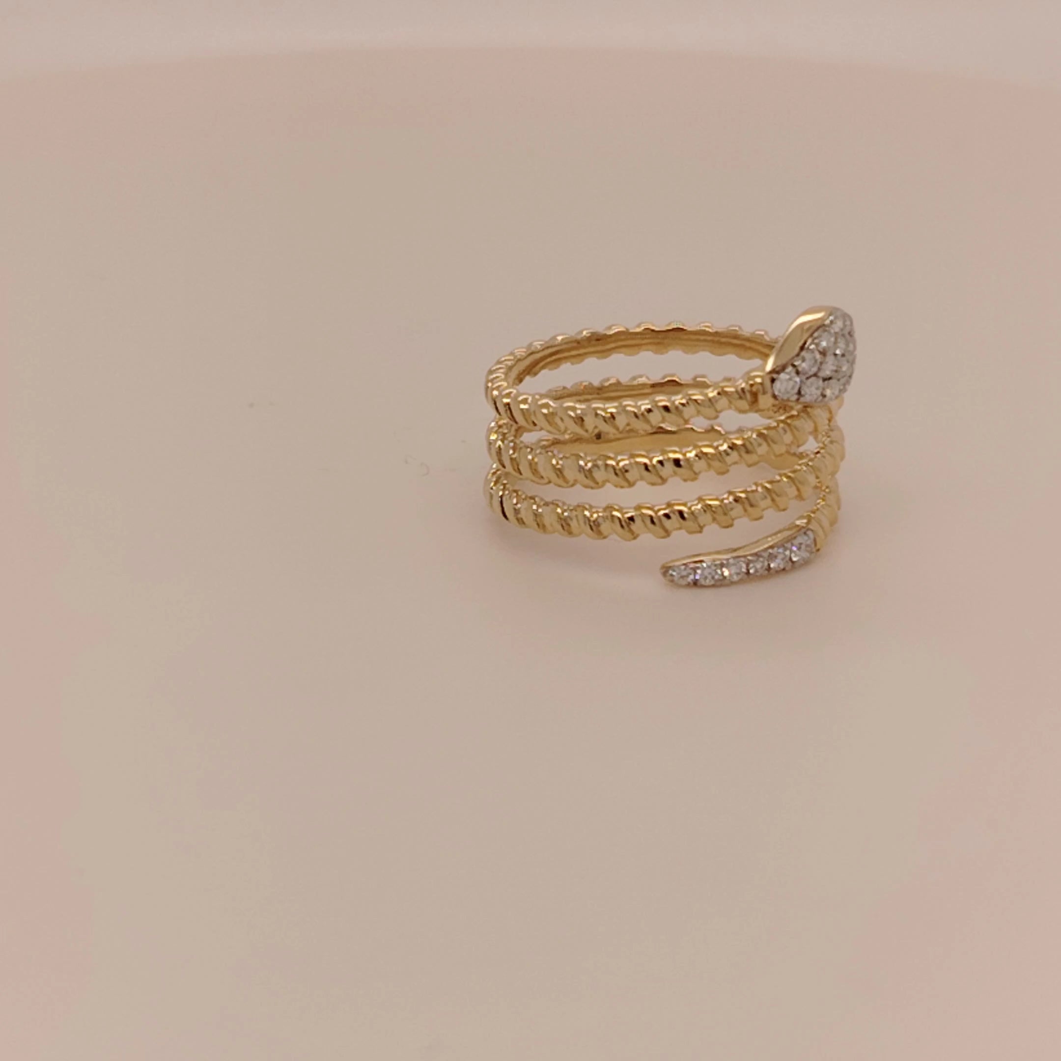 Serpentine Elegance Diamond Ring