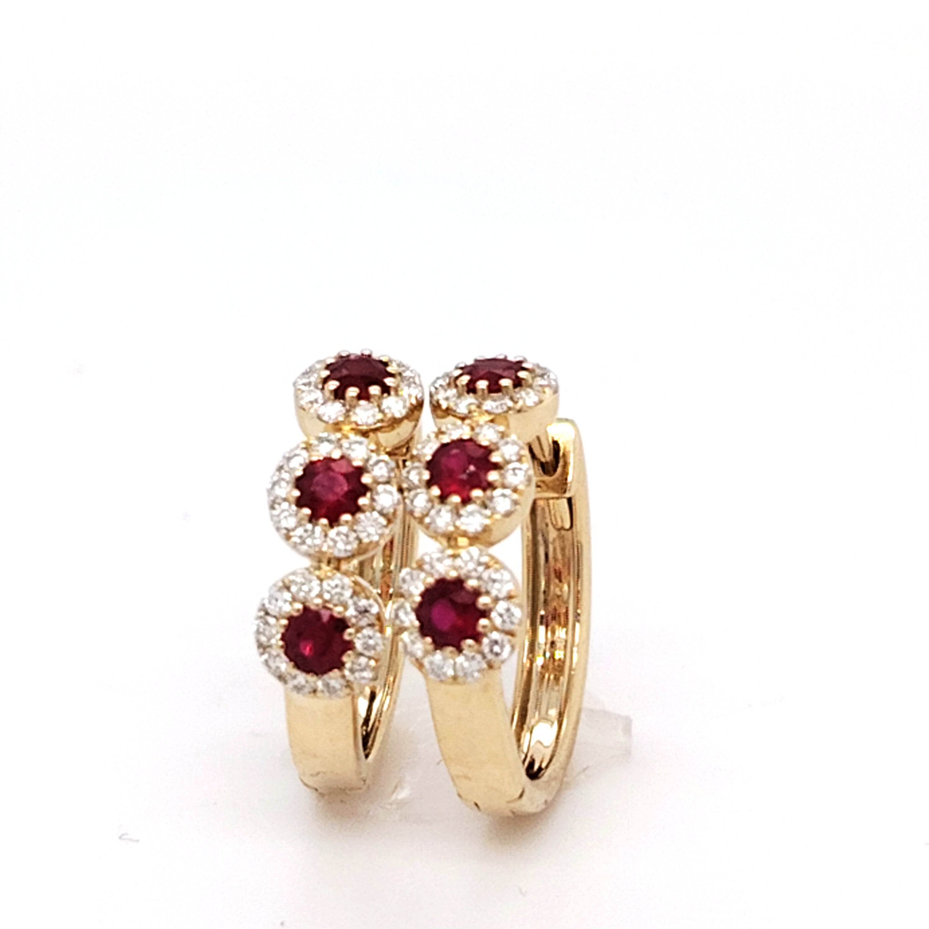 RUBY HALO DOUBLE HOOPS