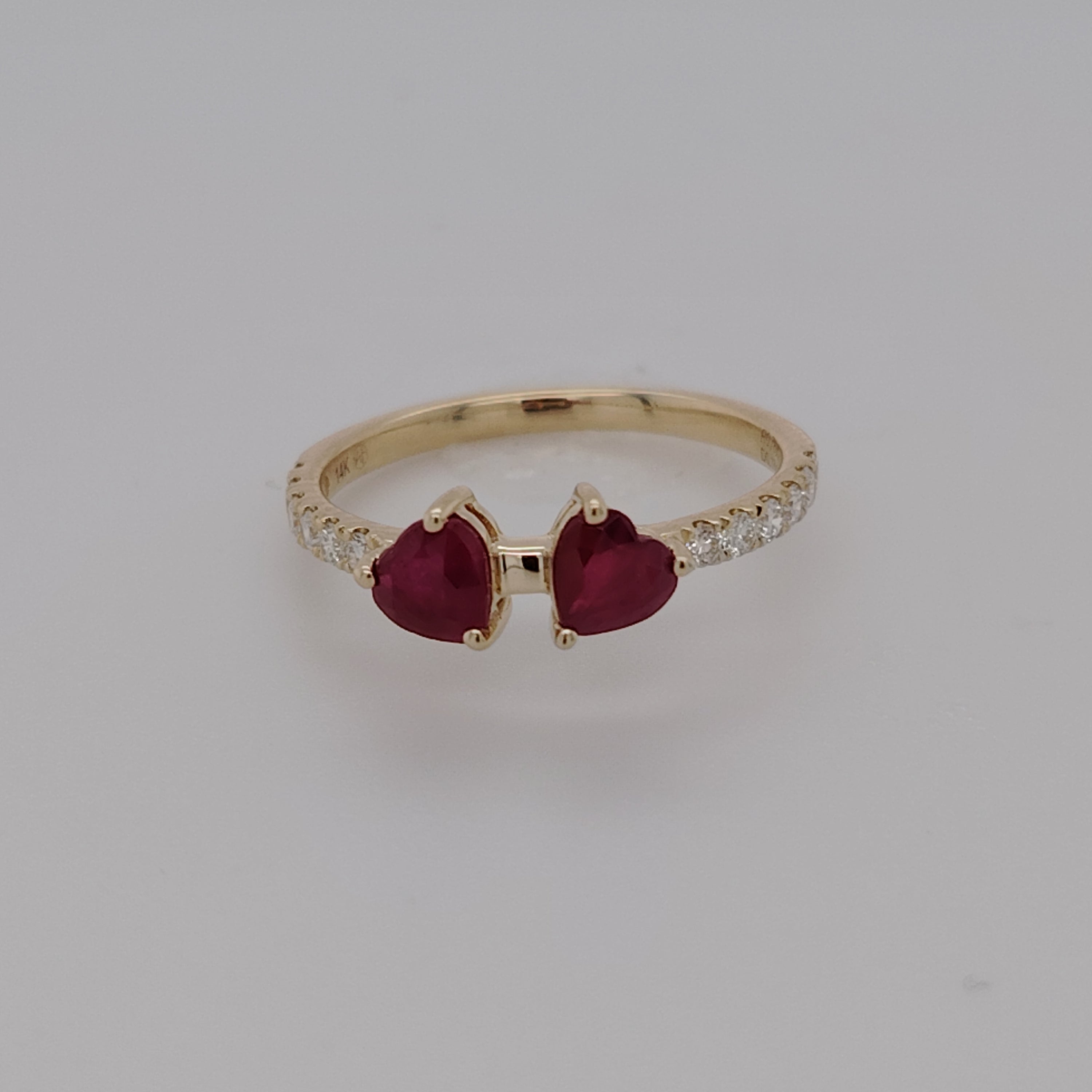 Twin Flame Ruby and Diamond Ring