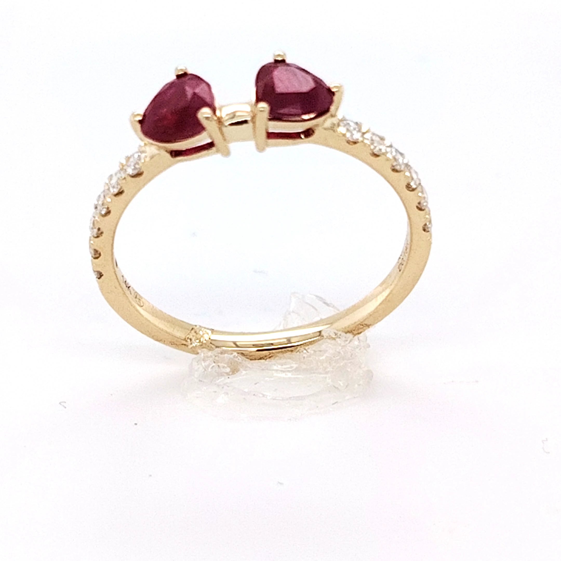 Twin Flame Ruby and Diamond Ring