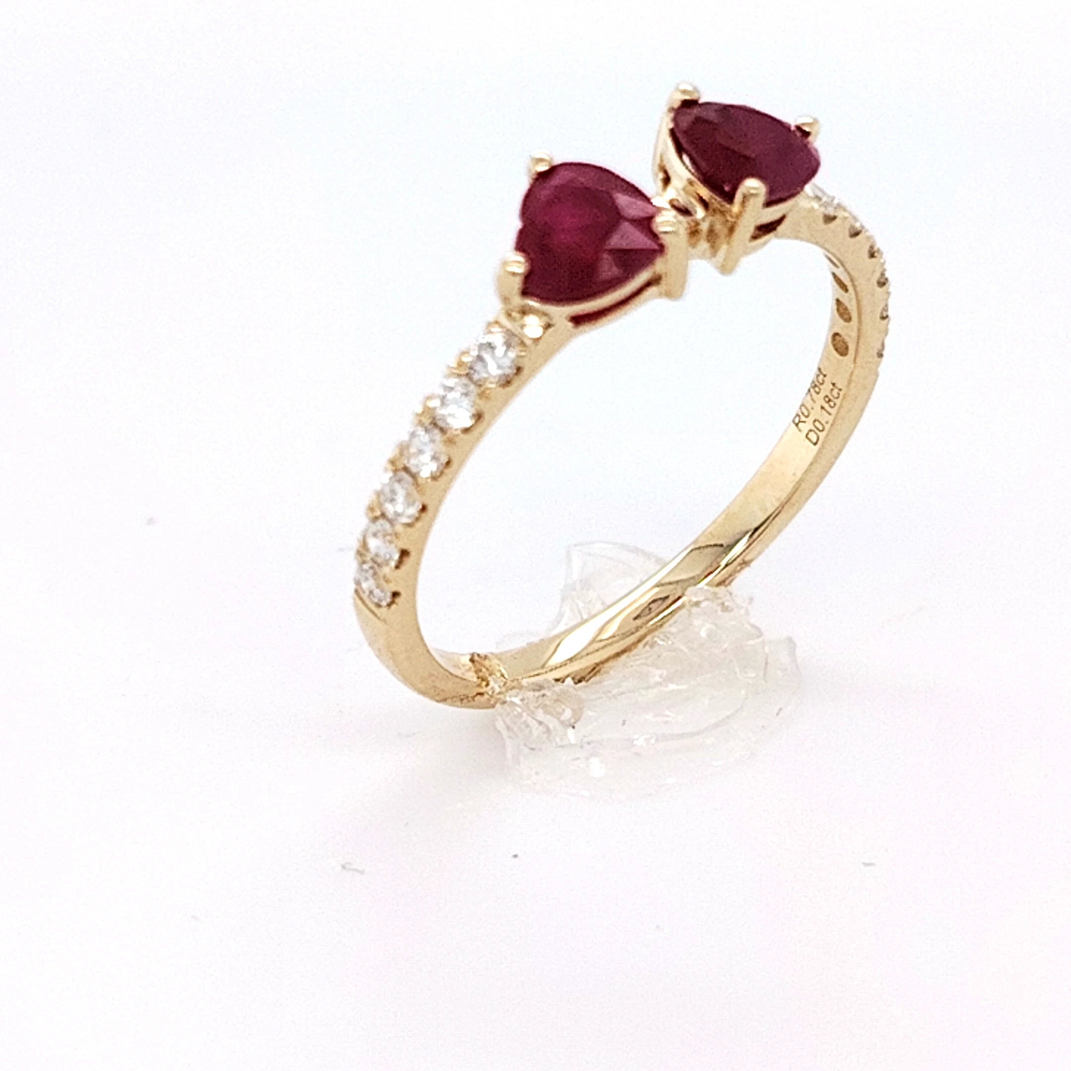 Twin Flame Ruby and Diamond Ring