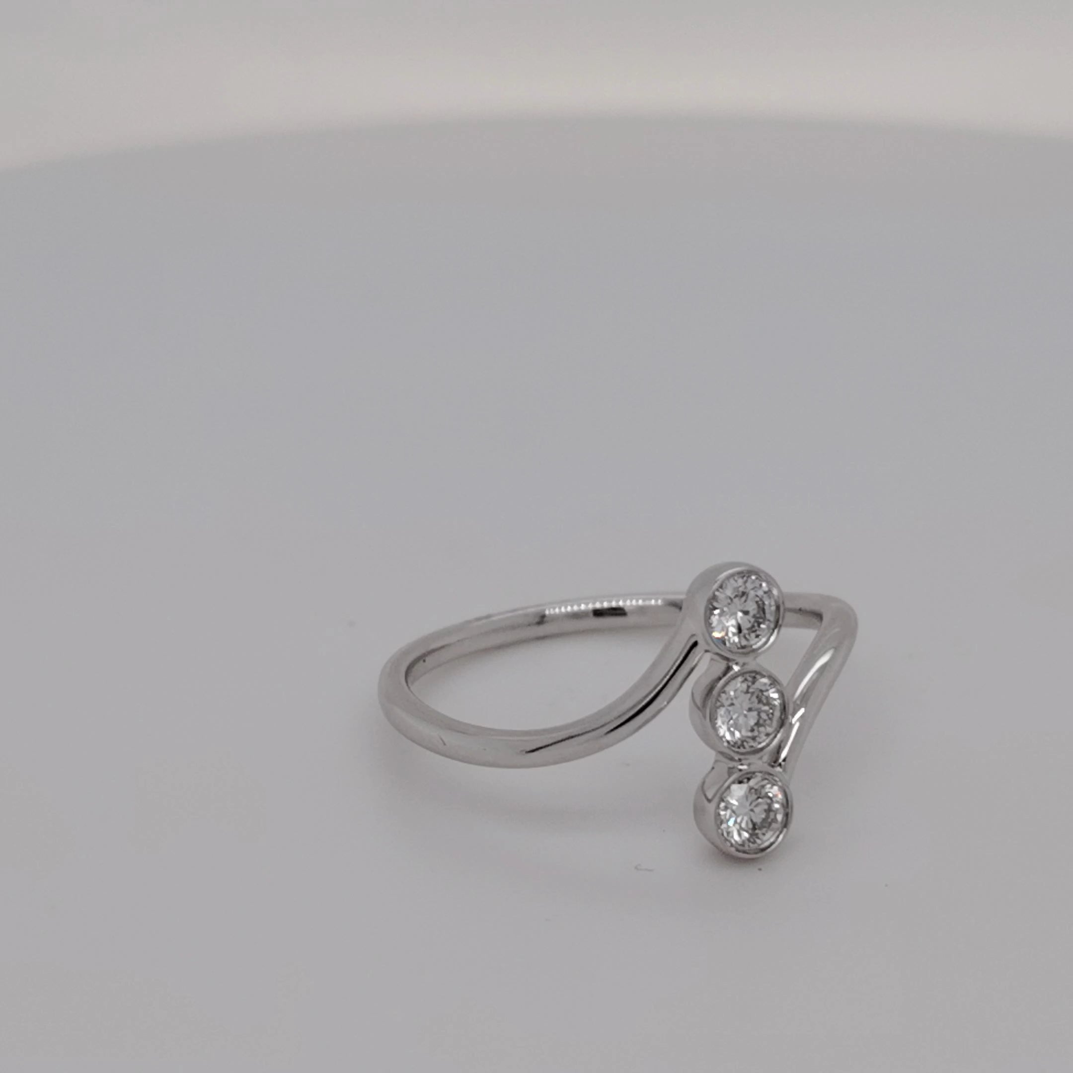 Trilogy Diamond Curve Ring