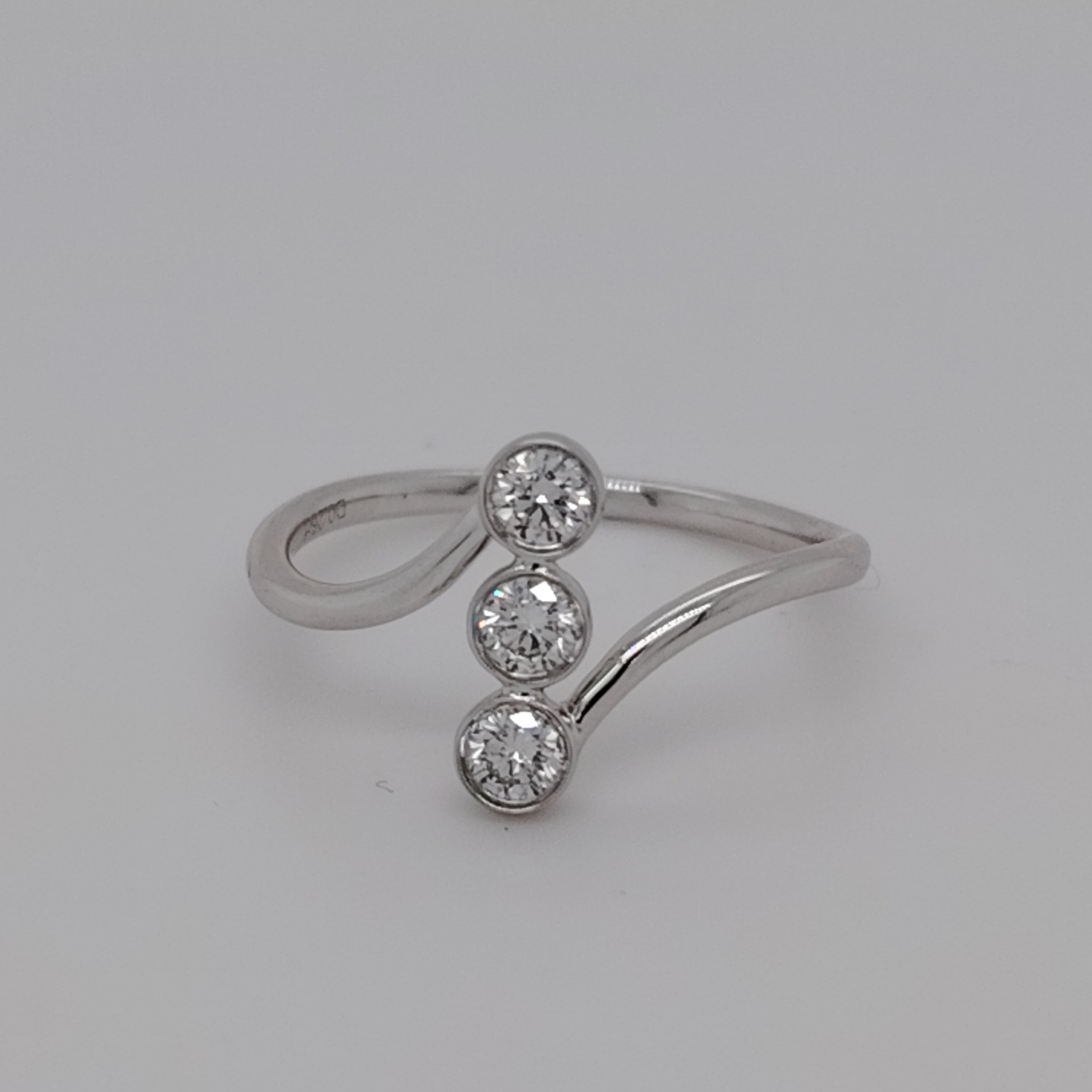 Trilogy Diamond Curve Ring
