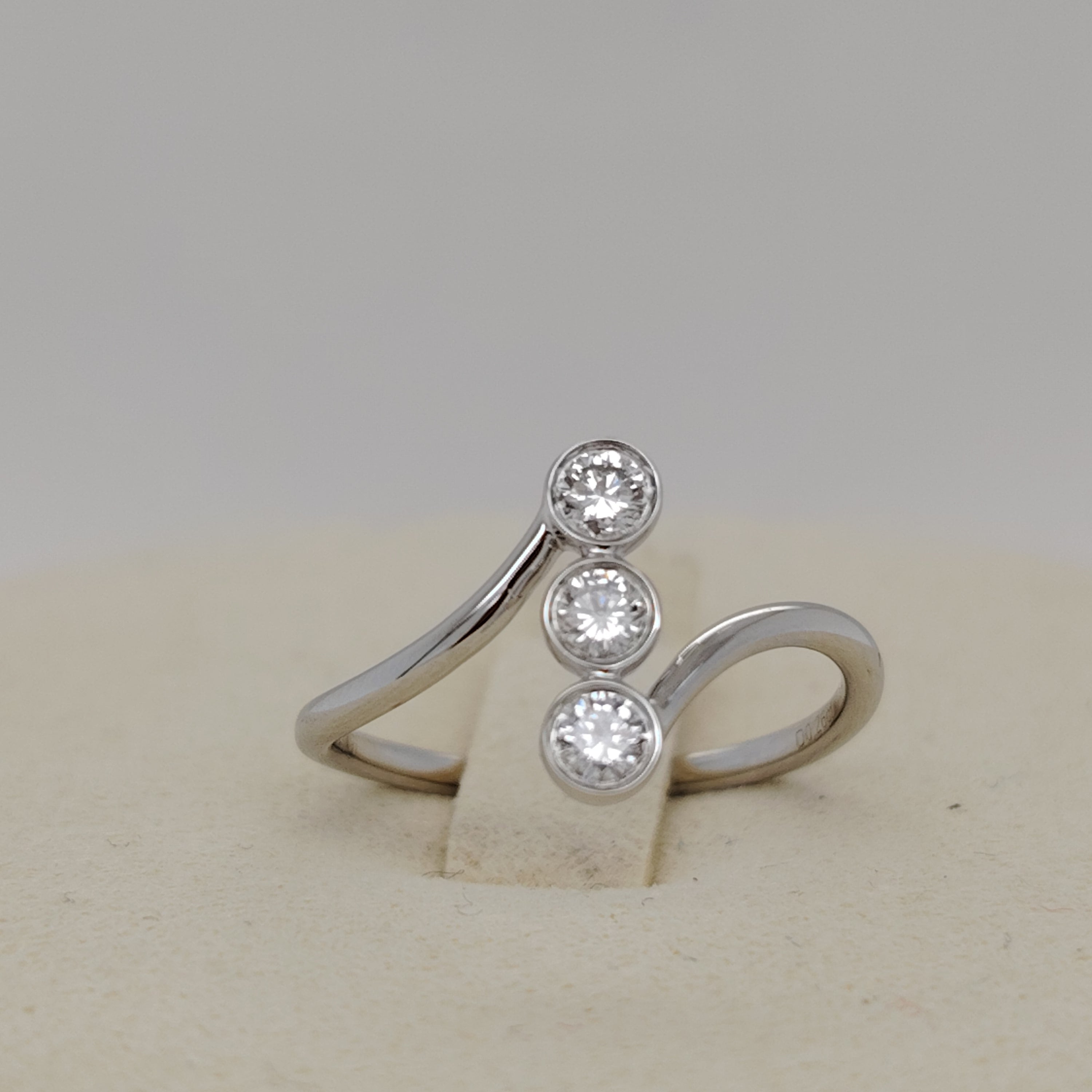 Trilogy Diamond Curve Ring