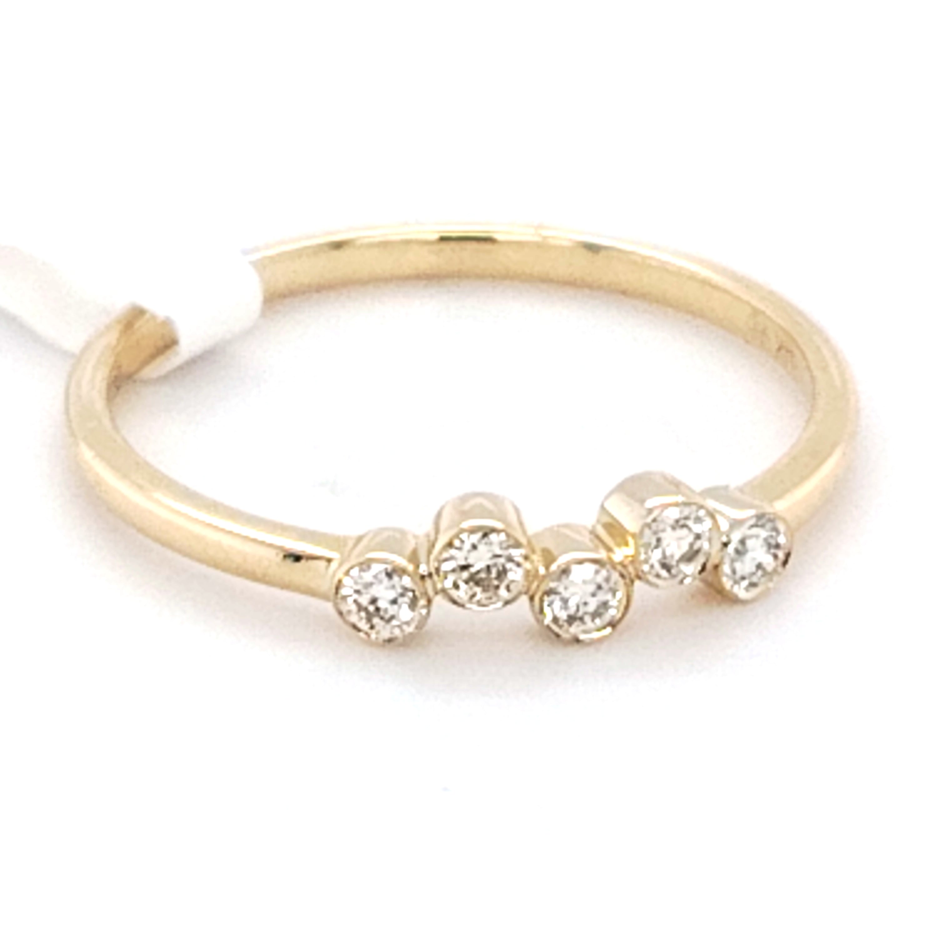 Five-Diamond Bezel Ring