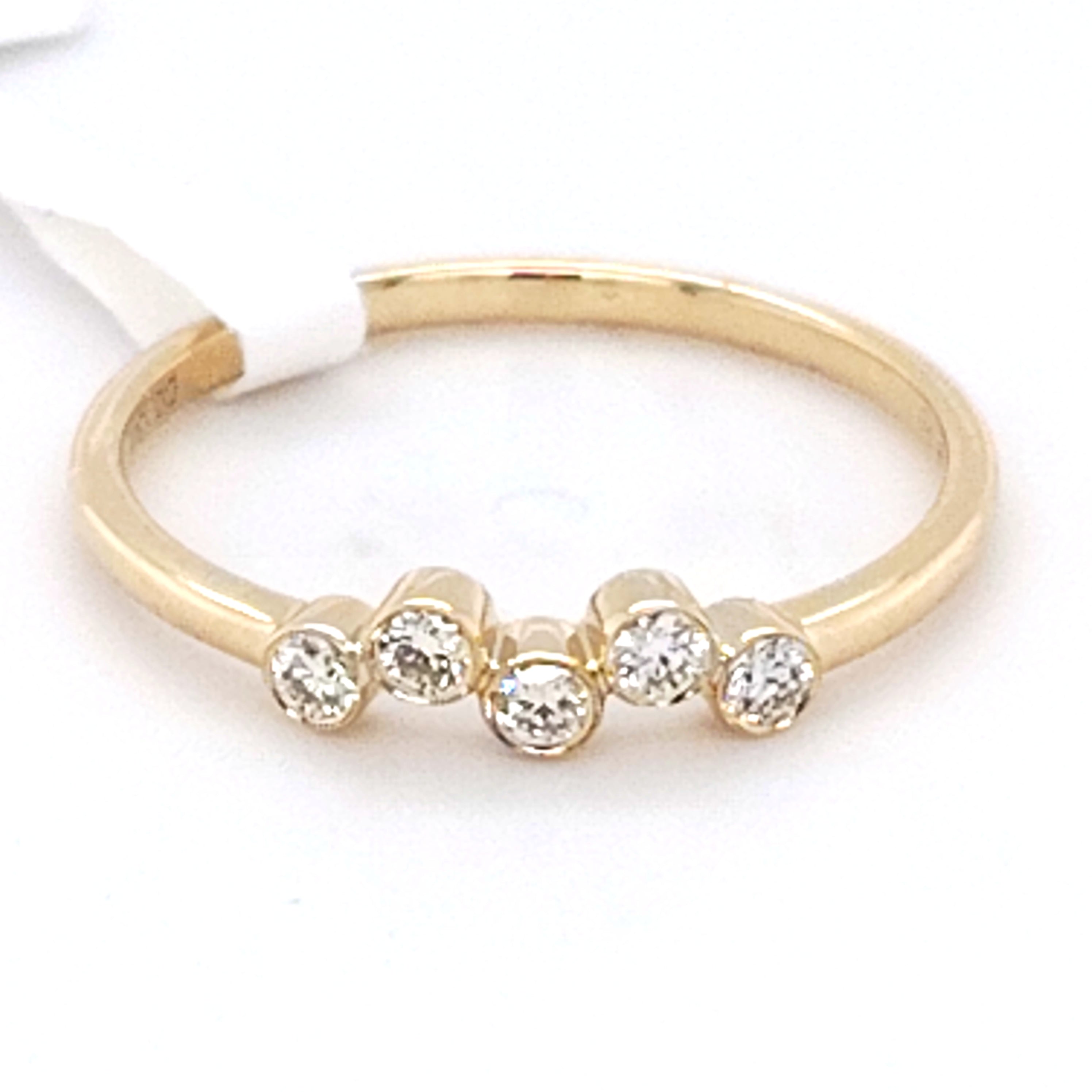 Five-Diamond Bezel Ring