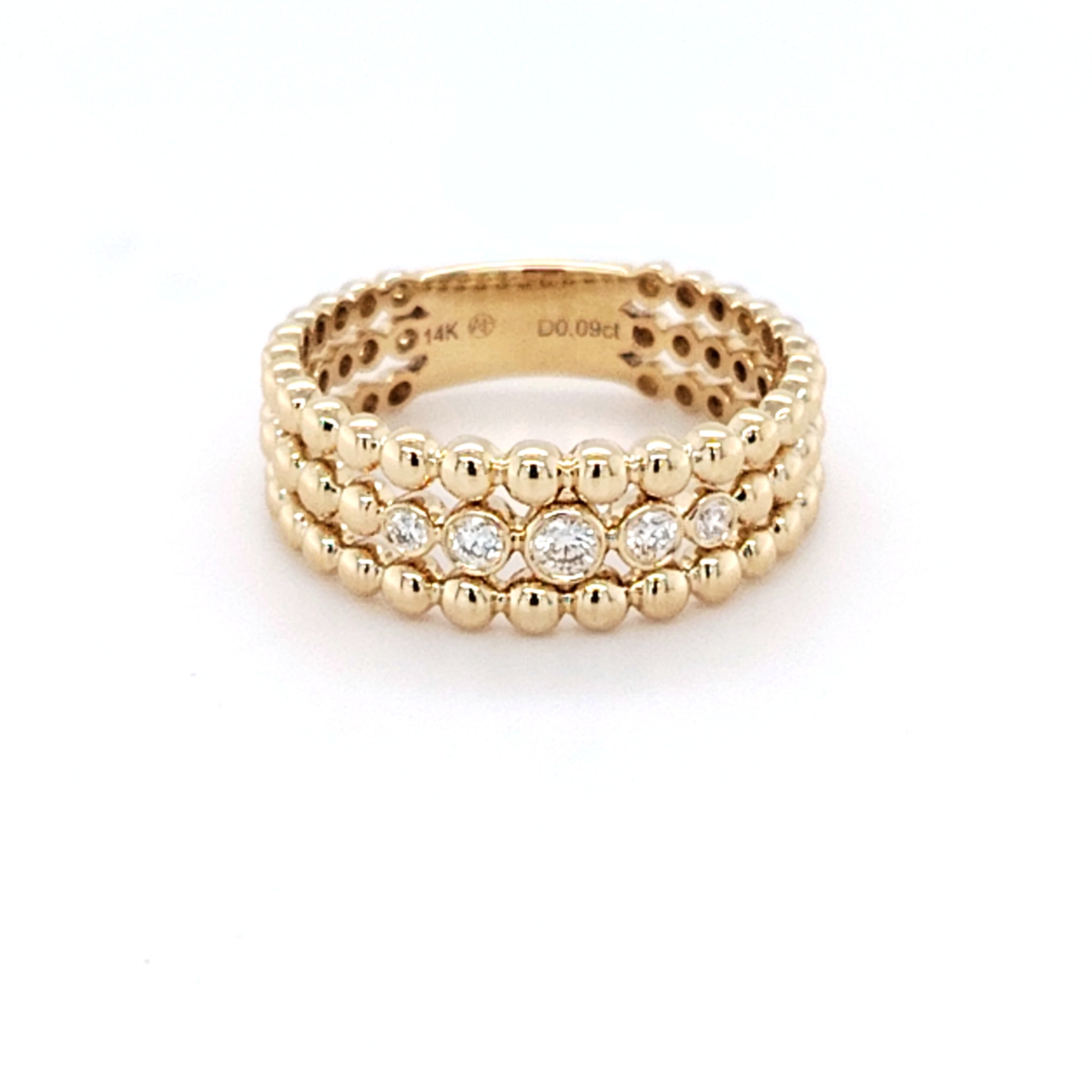 Bezel Diamond Triple Stack Ring