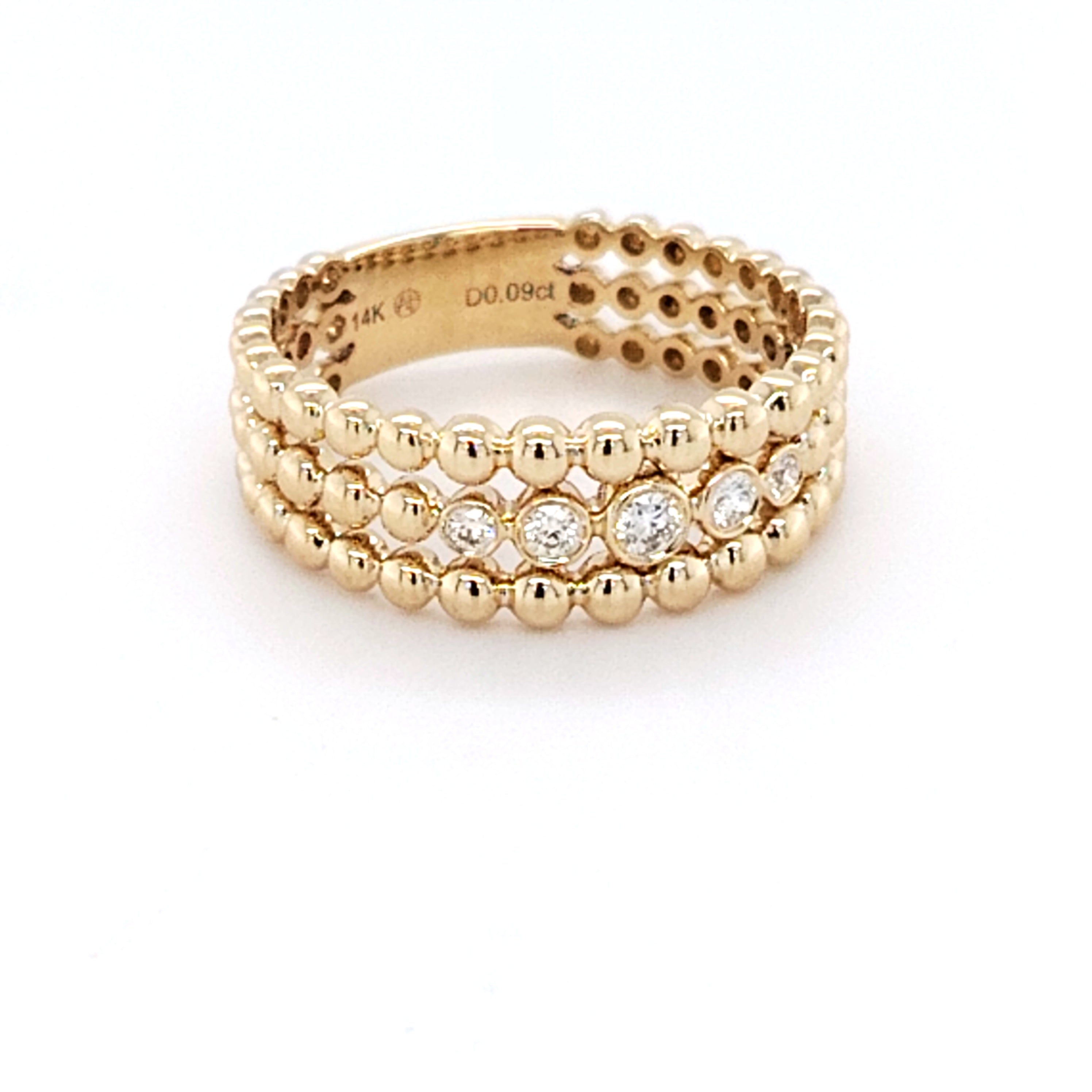 Bezel Diamond Triple Stack Ring