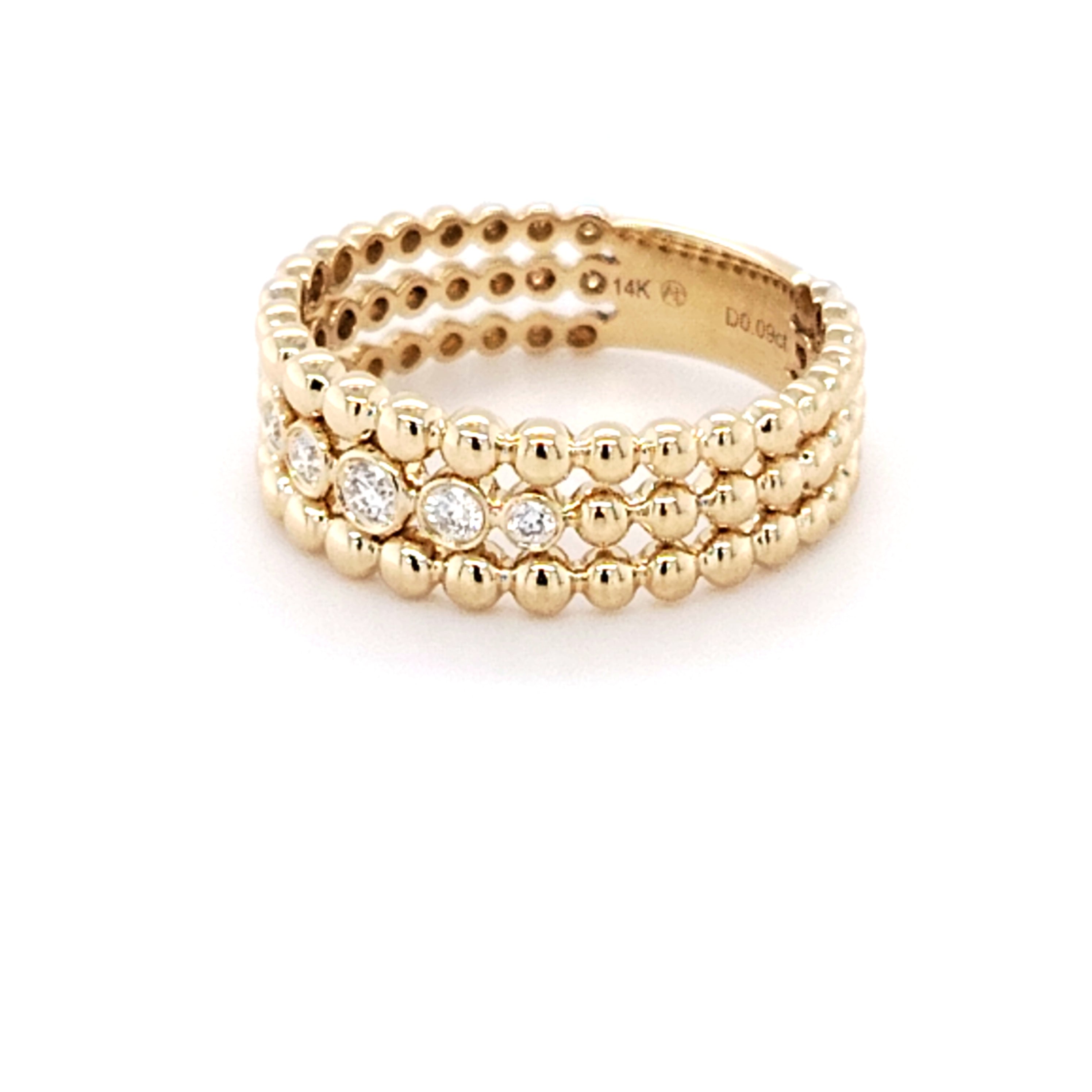 Bezel Diamond Triple Stack Ring