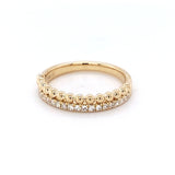 Beaded Diamond Double Row Ring