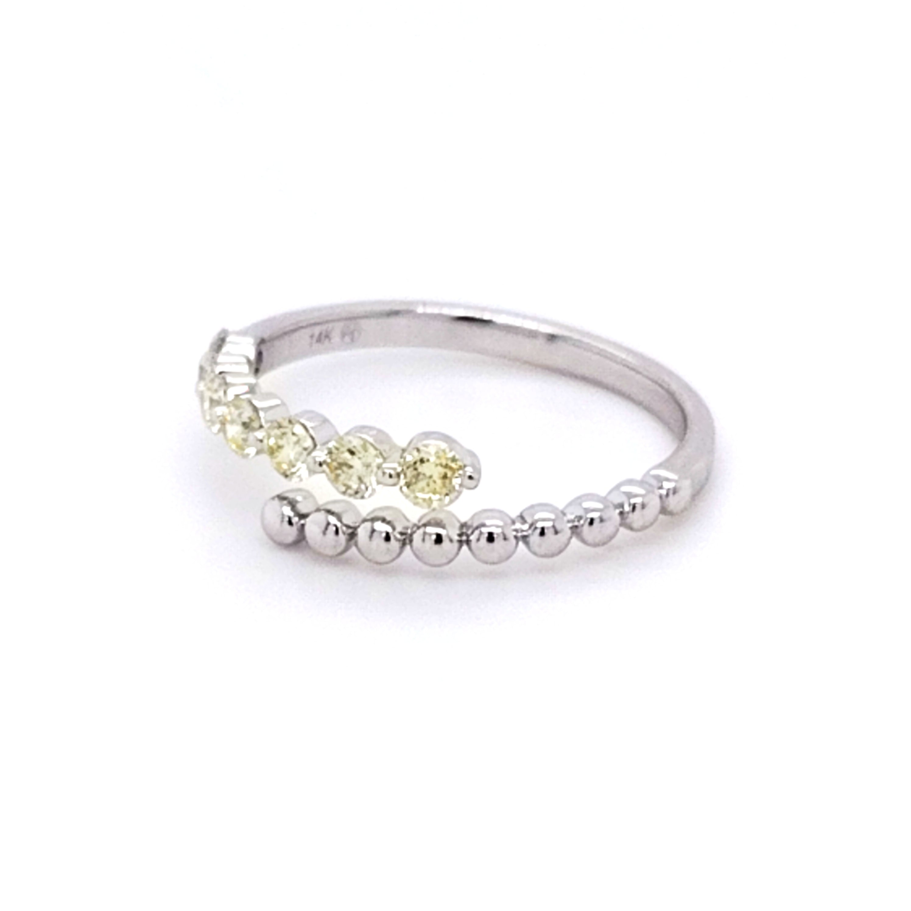 Fancy Diamond & Bead Double Row Ring