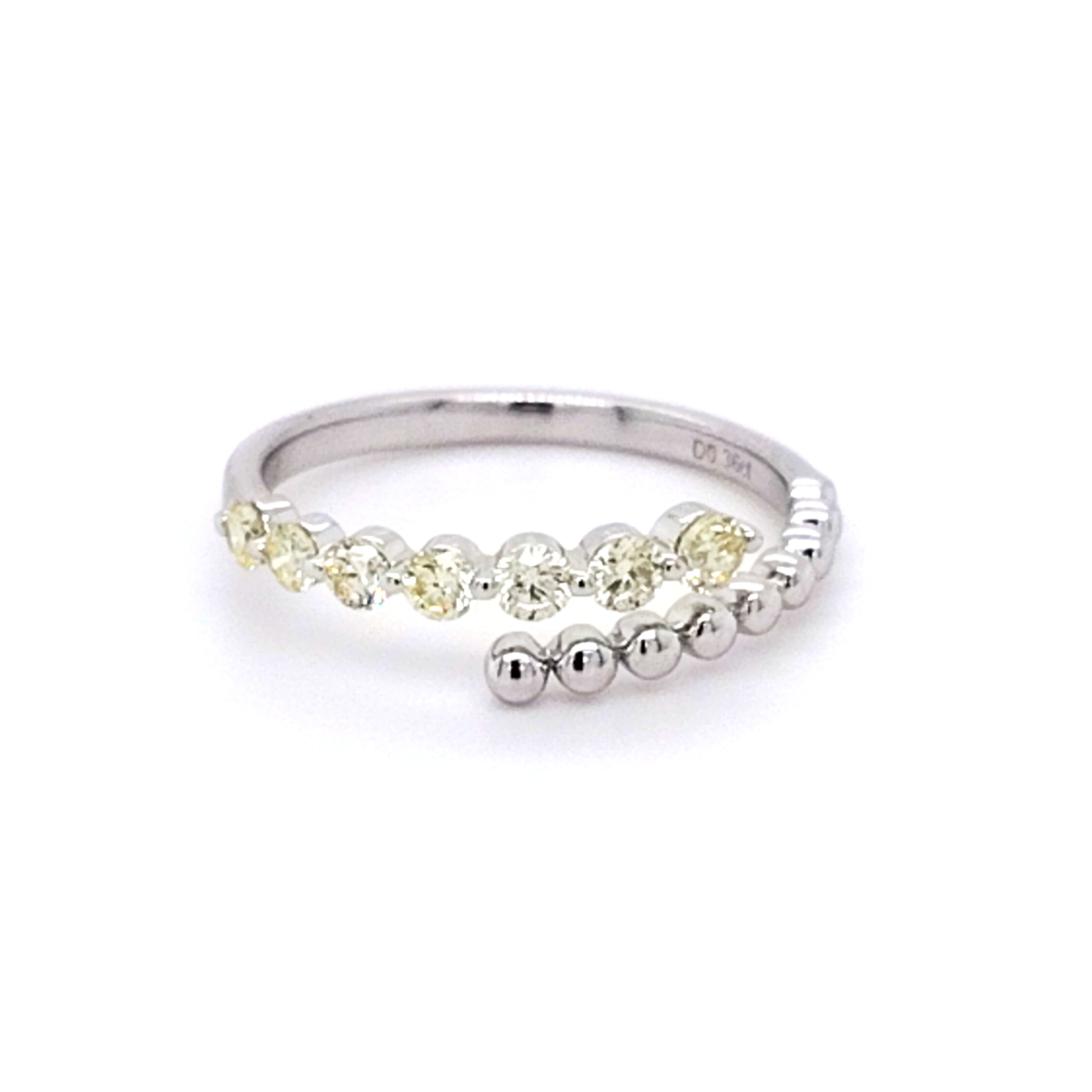 Fancy Diamond & Bead Double Row Ring