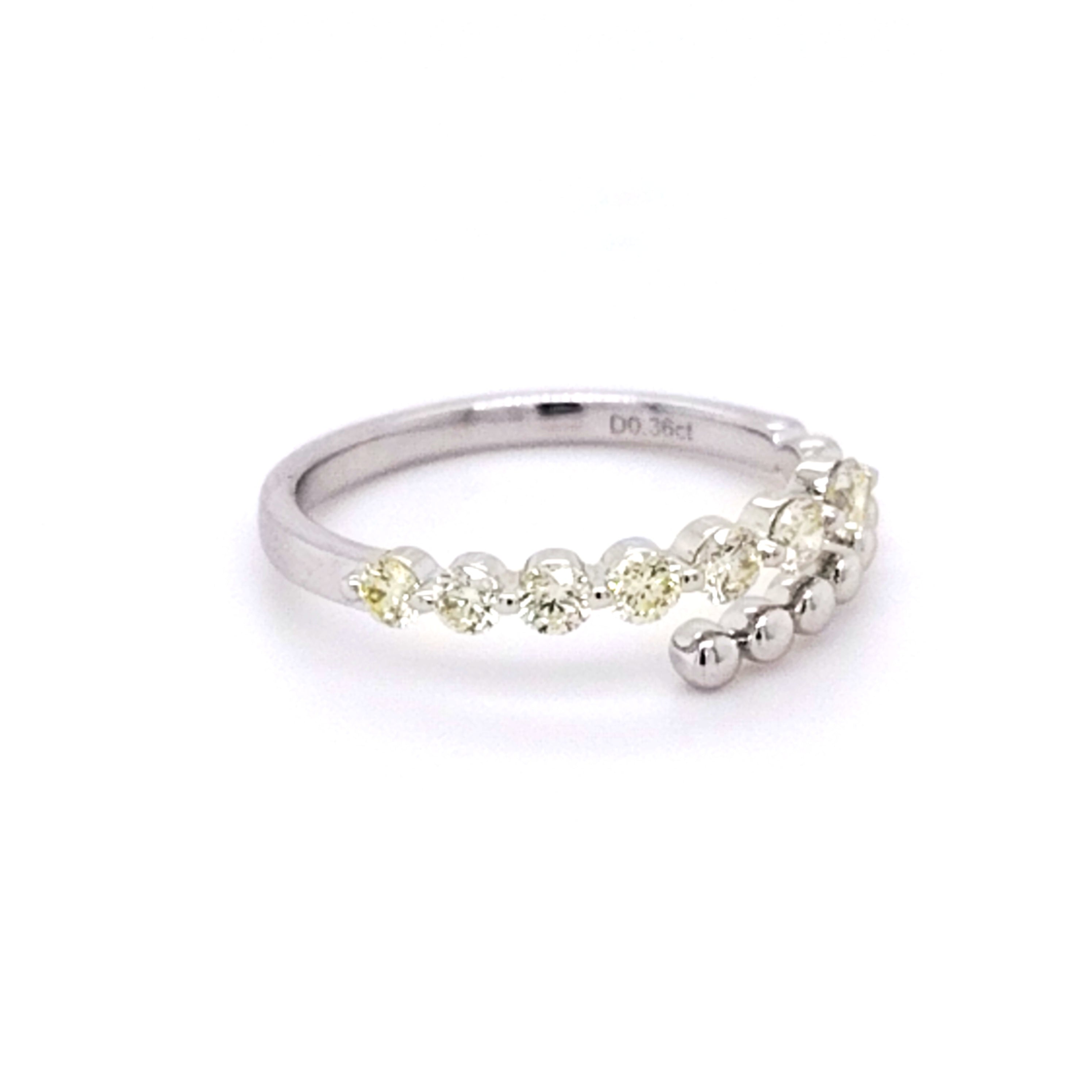 Fancy Diamond & Bead Double Row Ring