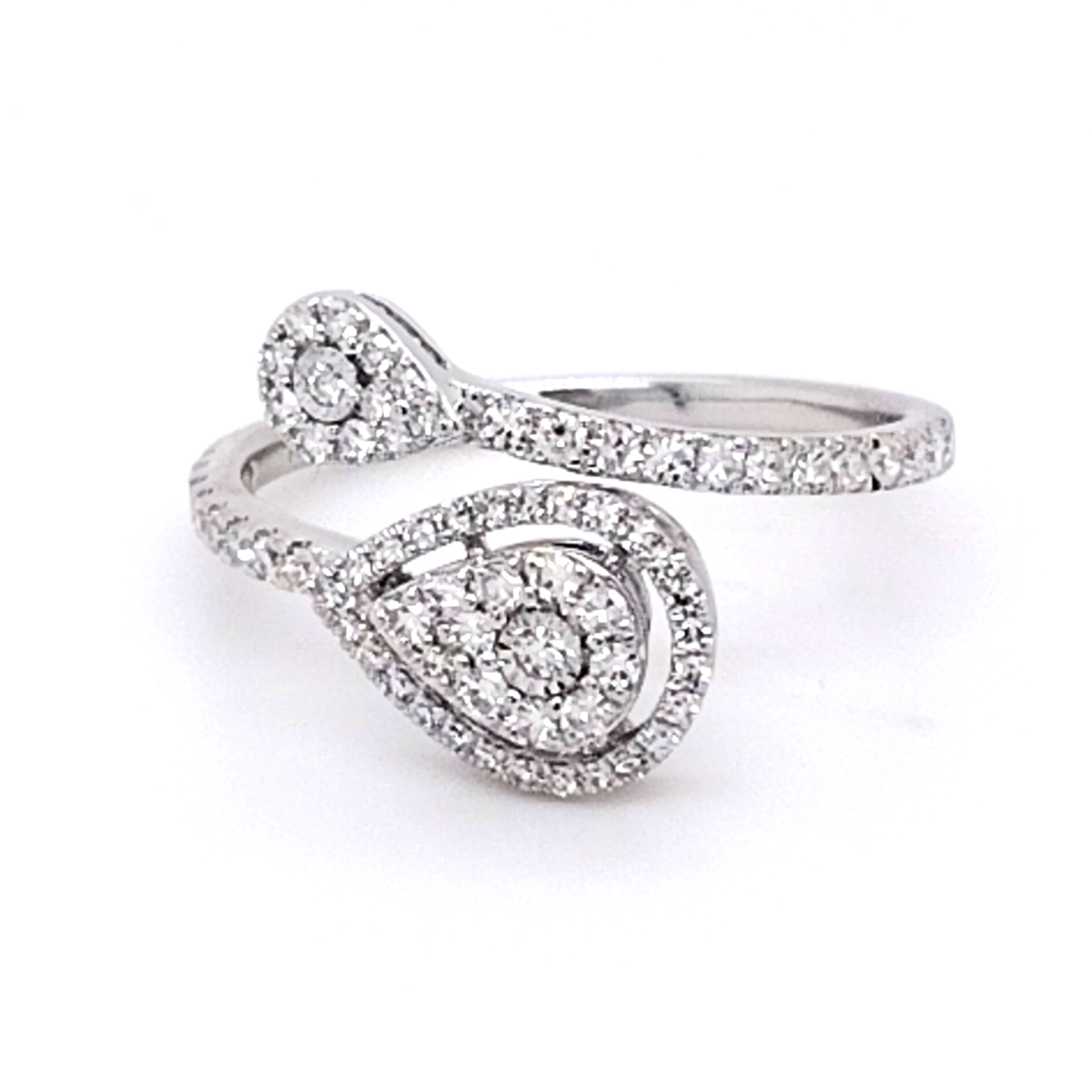 Double Teardrop Diamond Ring