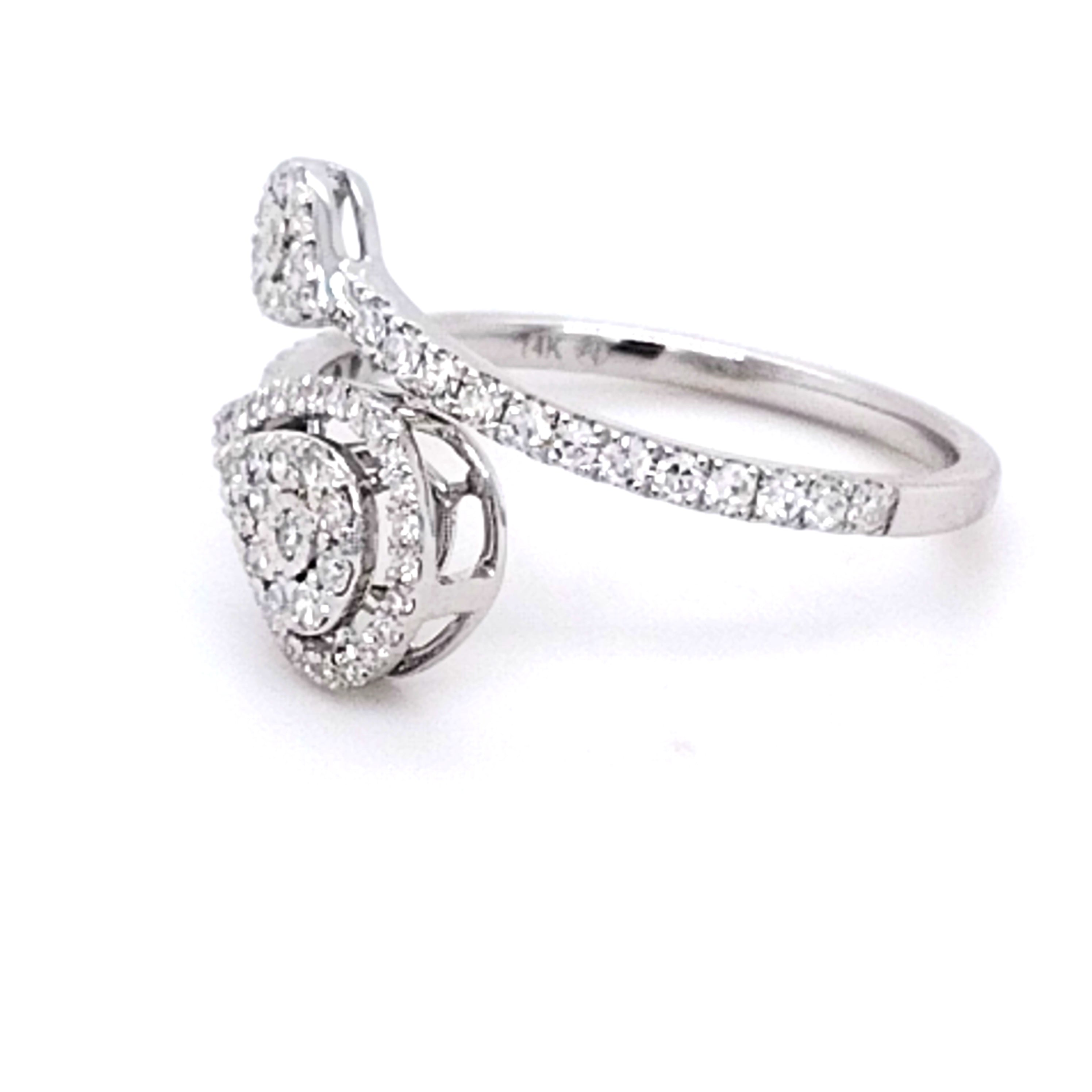 Double Teardrop Diamond Ring