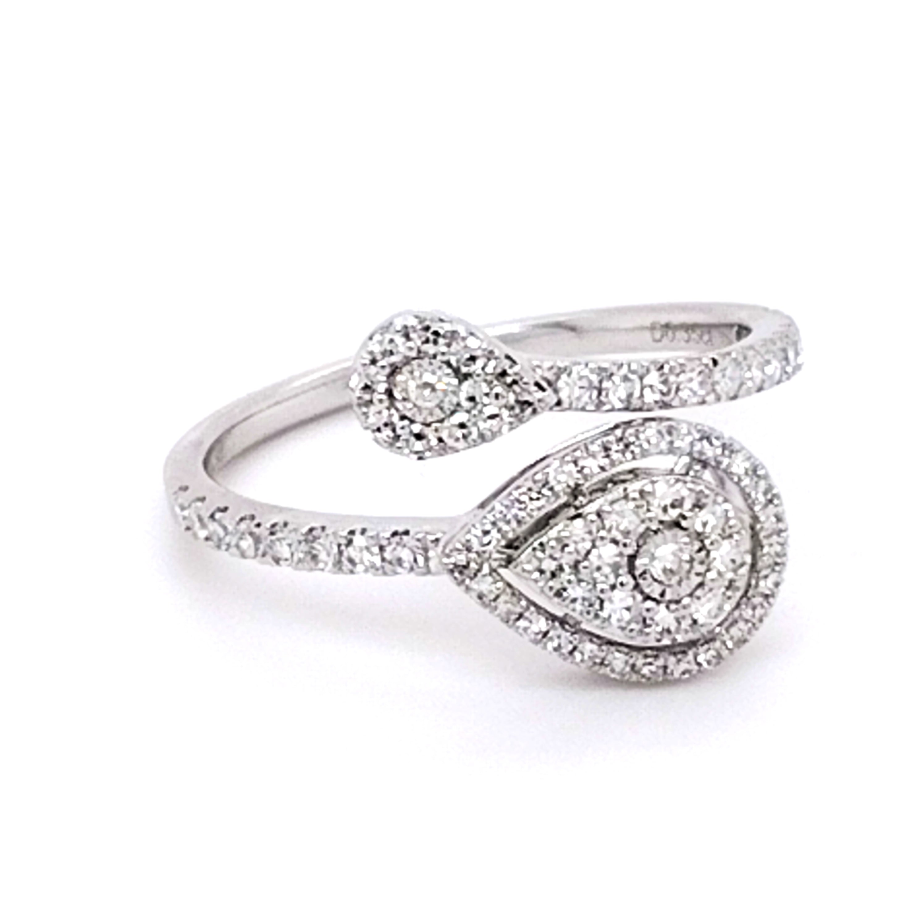 Double Teardrop Diamond Ring
