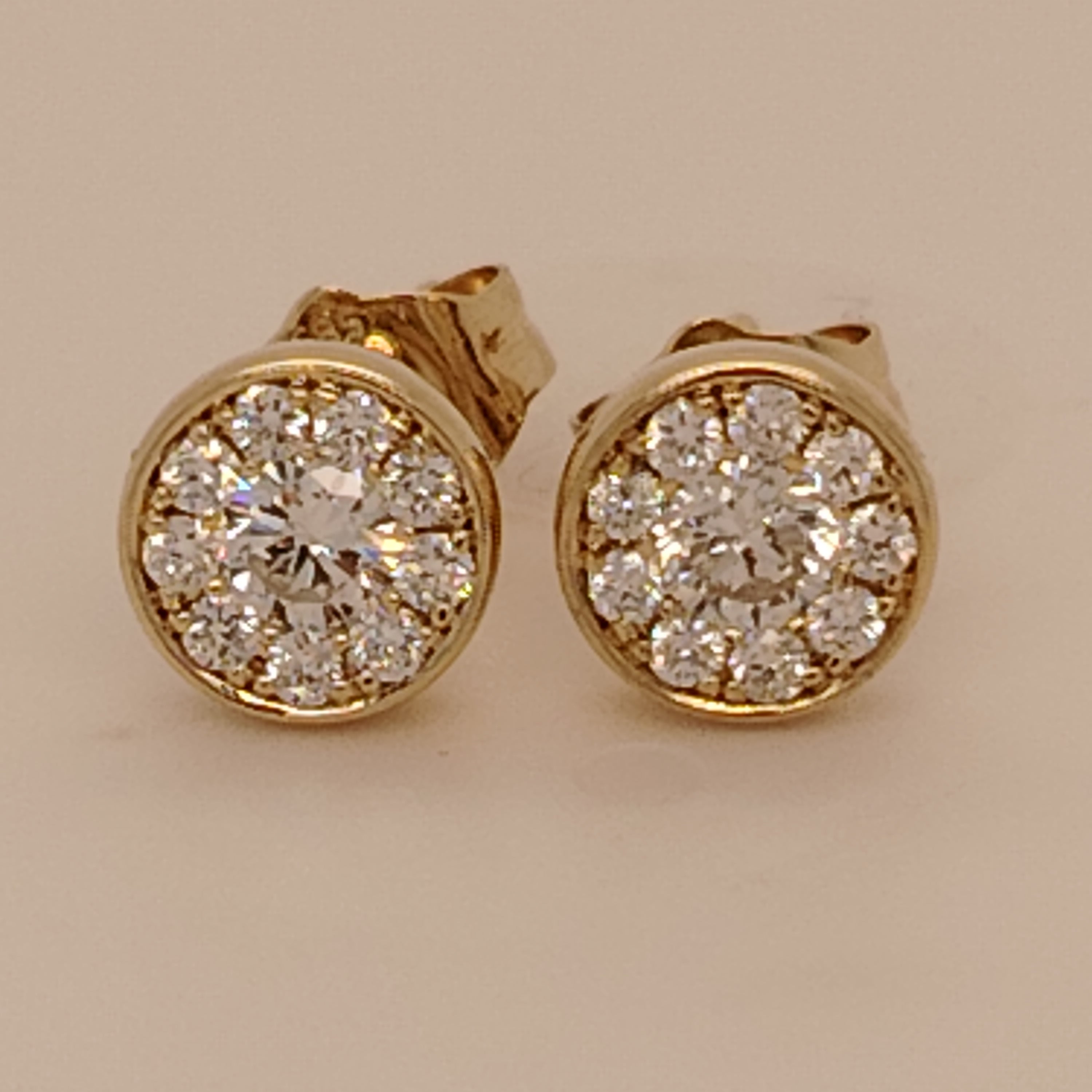 Diamond Cluster Stud Earrings