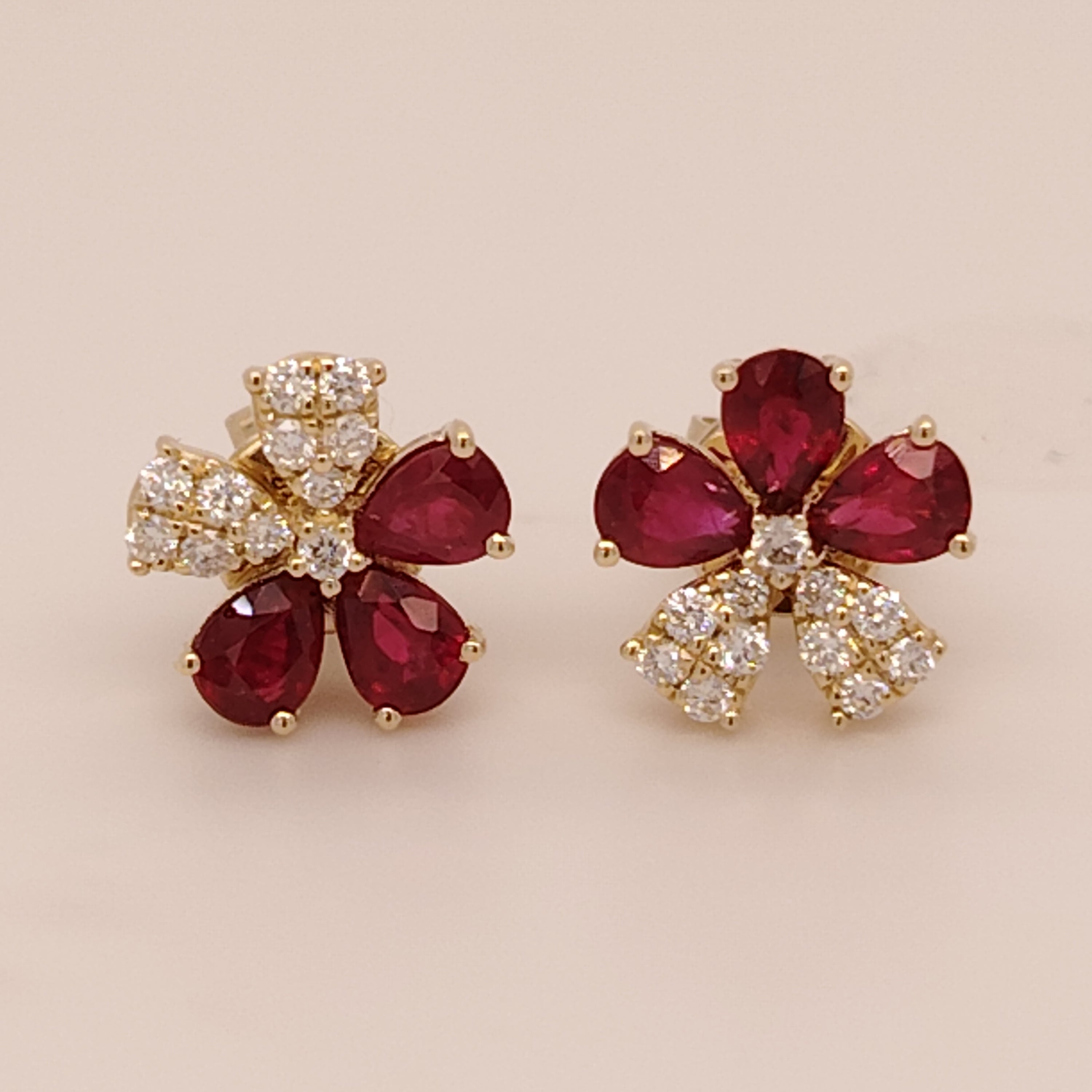 Ruby Fleur Diamond Earrings
