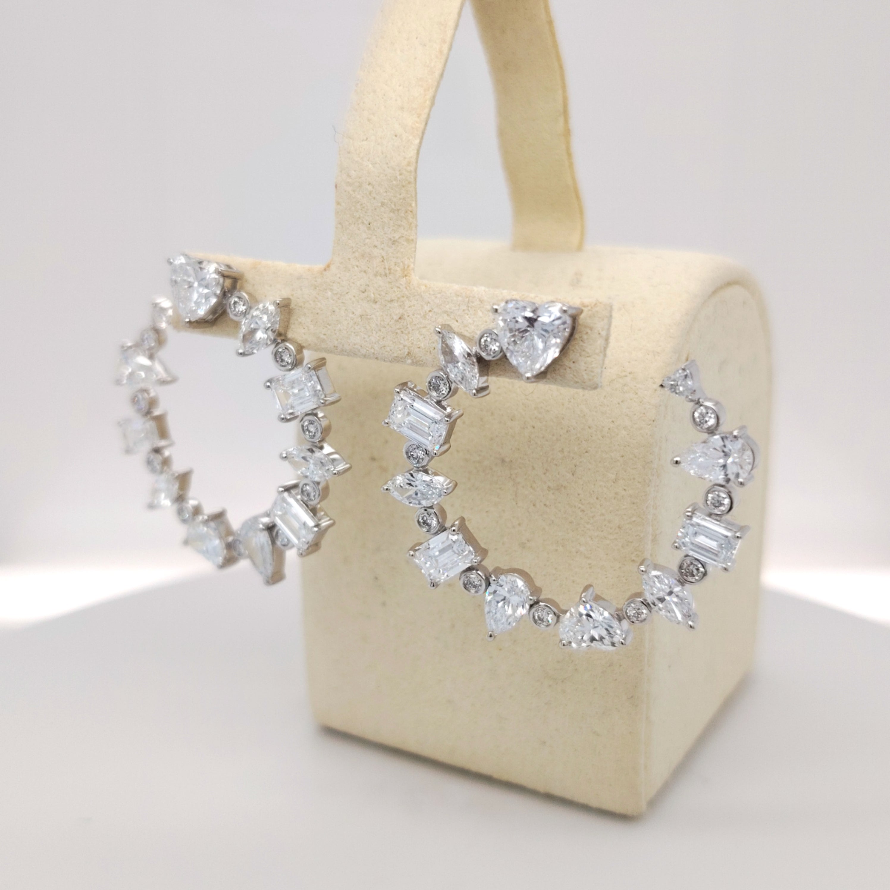 Aurora Cascade Diamond Hoop Earrings