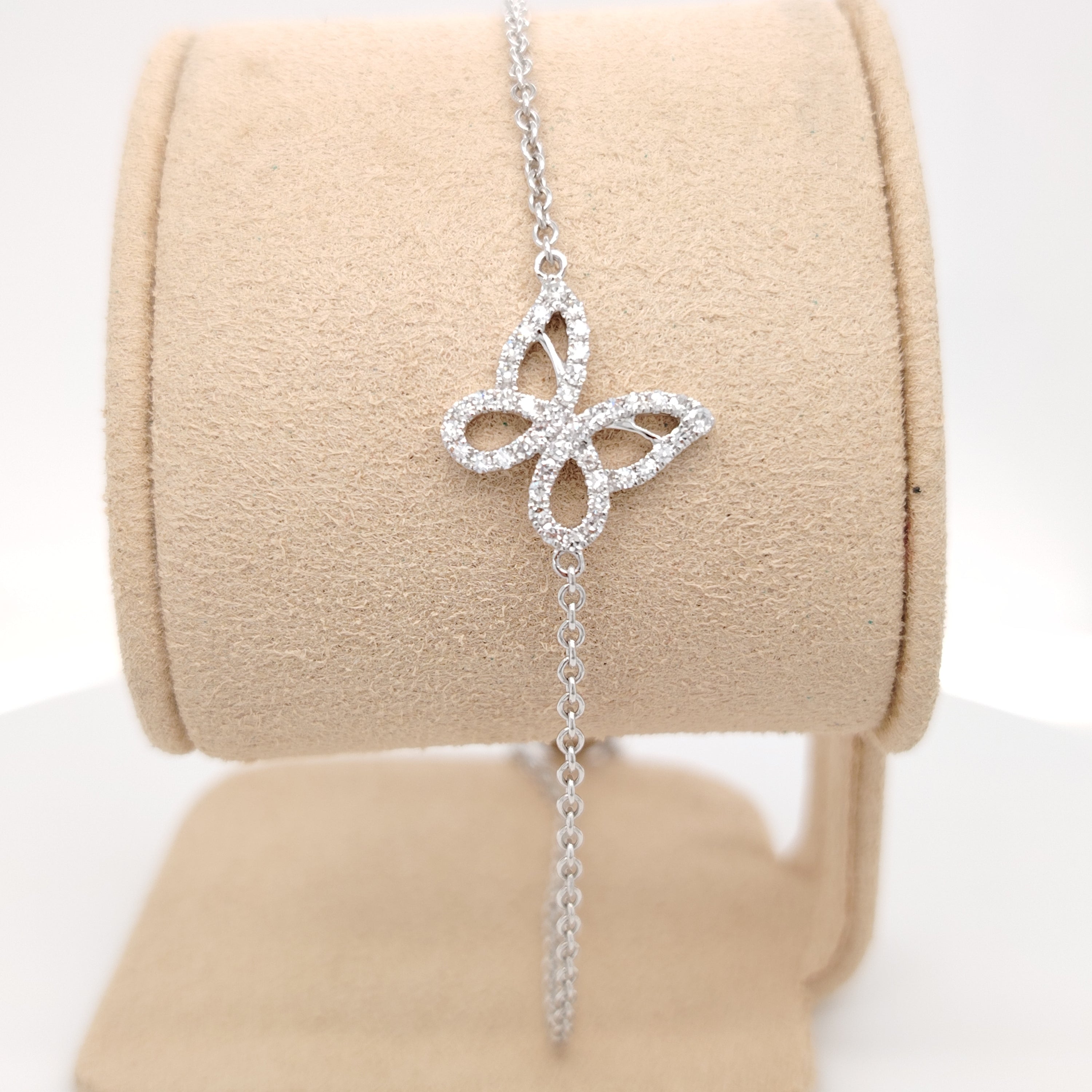 Pavé Diamond Butterfly Chain Bracelet- Adjustable