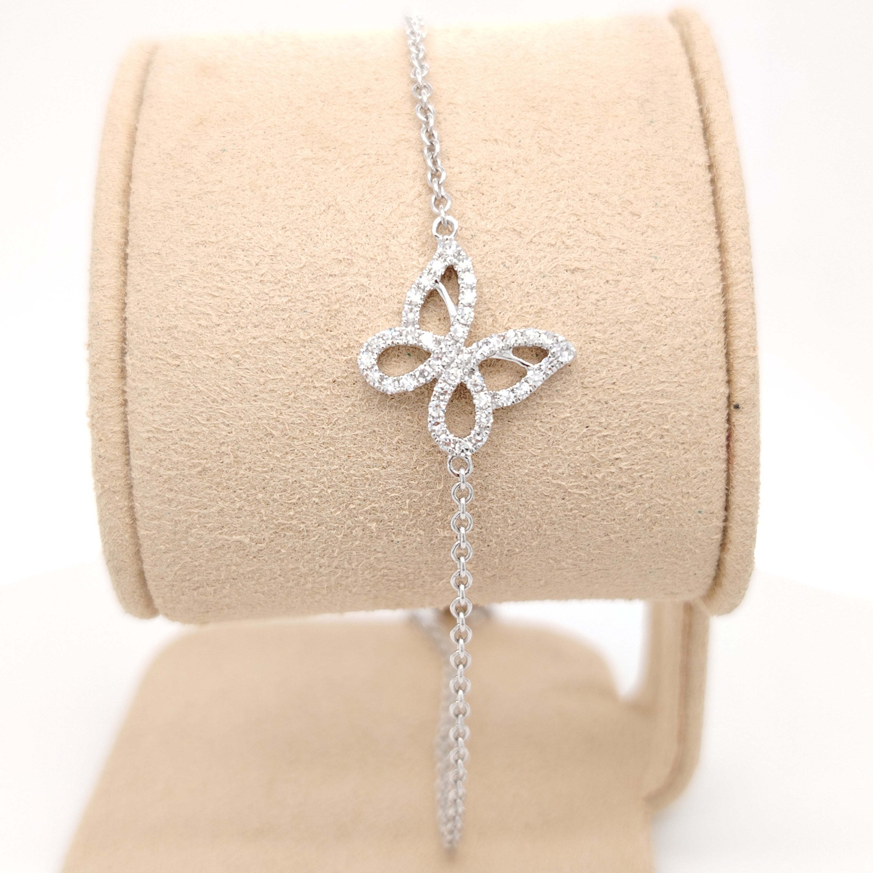 Pavé Diamond Butterfly Chain Bracelet- Adjustable