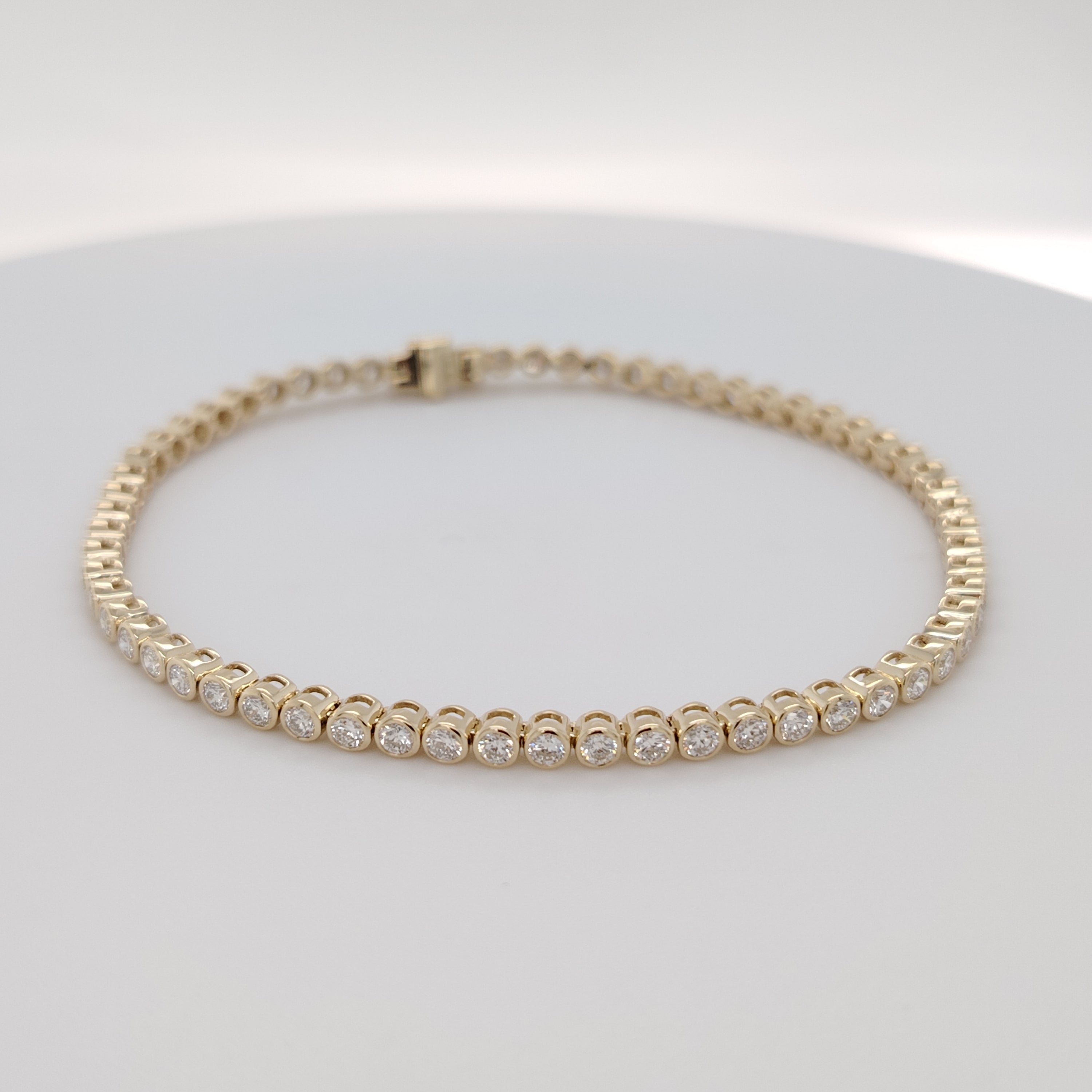 Bezel-Set Round Diamond Tennis Bracelet
