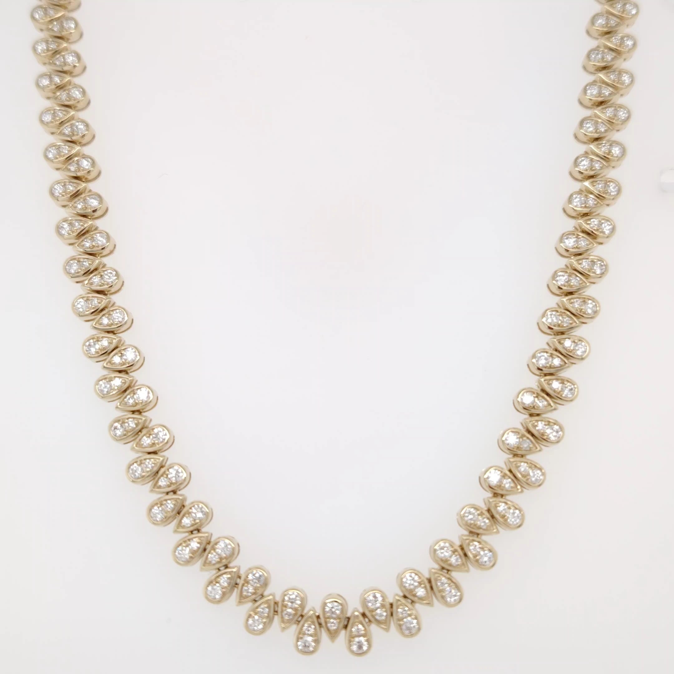 Cascading Teardrop Diamond Necklace