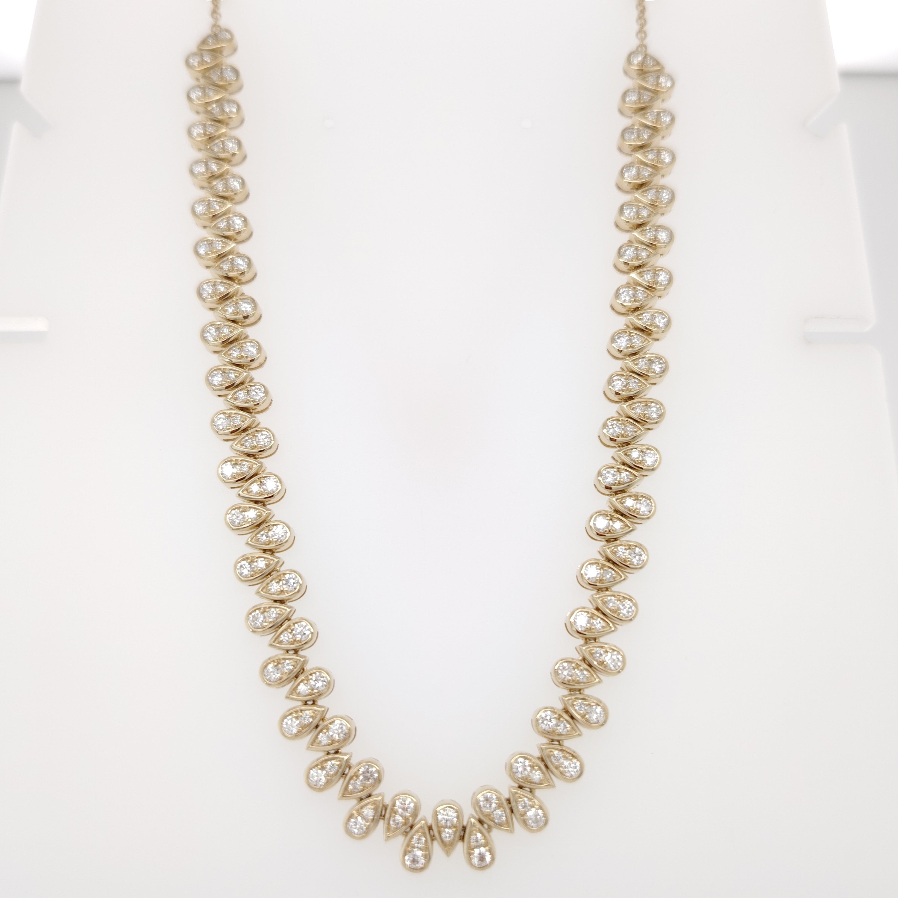 Cascading Teardrop Diamond Necklace