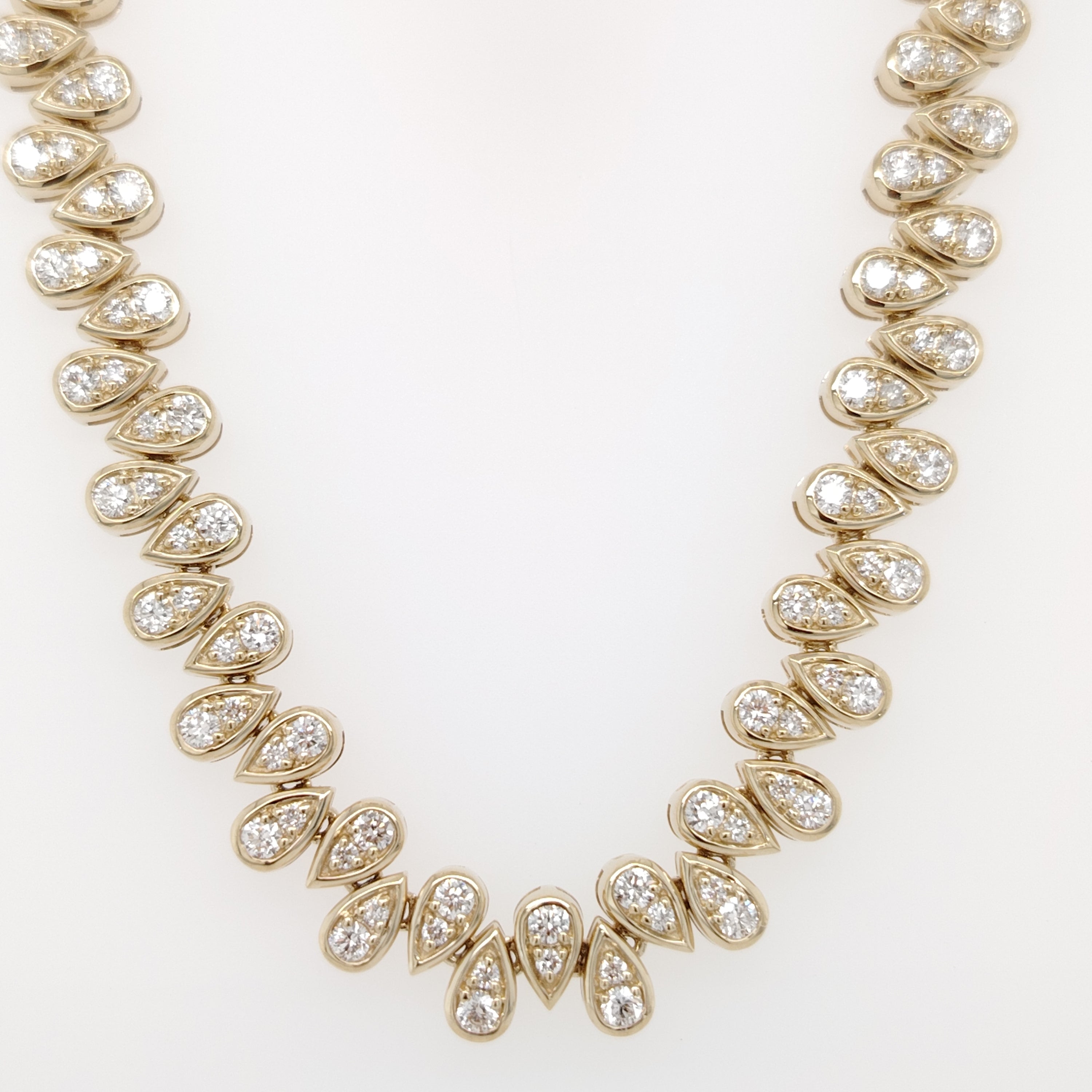 Cascading Teardrop Diamond Necklace
