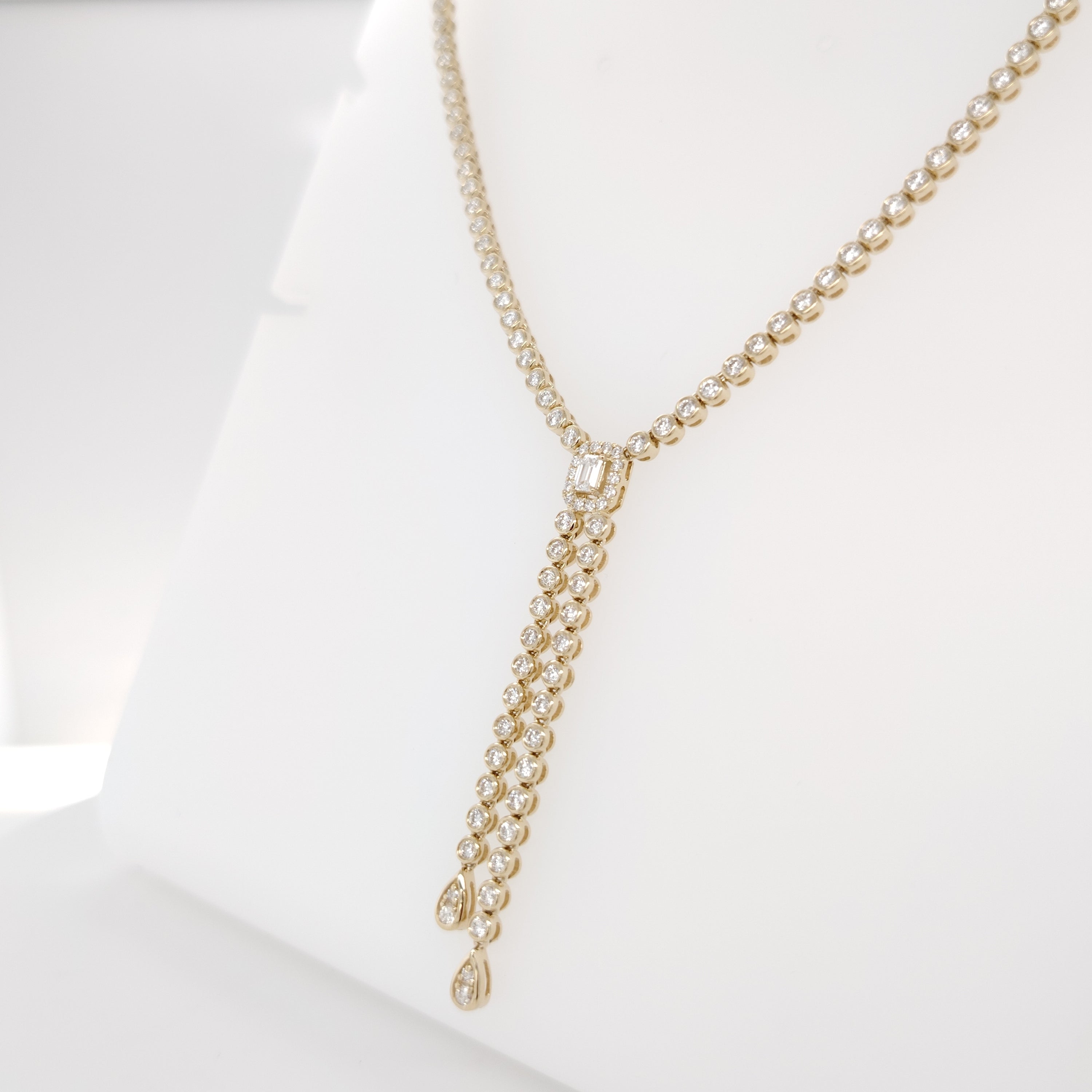 Diamond Drop Lariat Necklace
