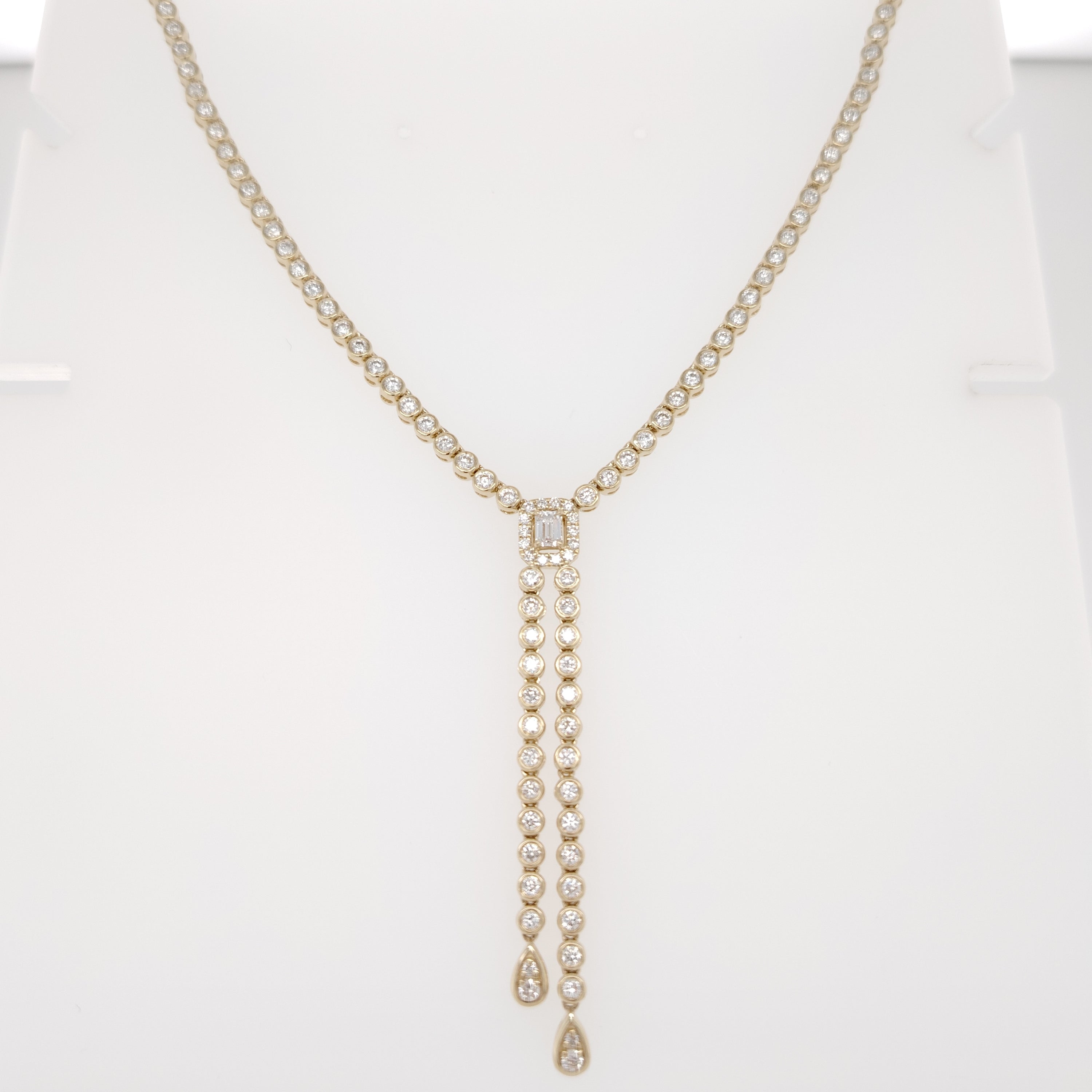 Diamond Drop Lariat Necklace