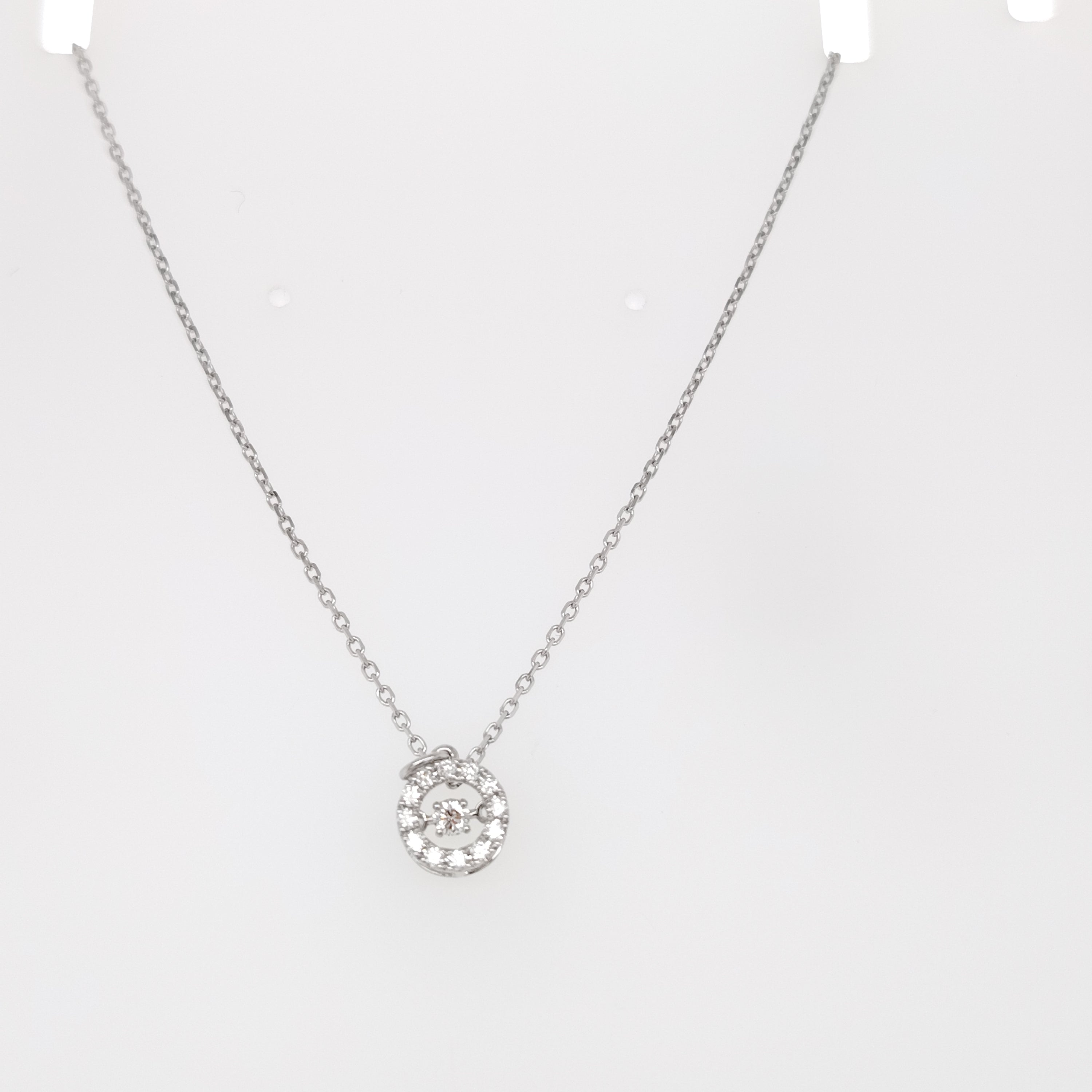 Dancing Diamond Halo Pendant
