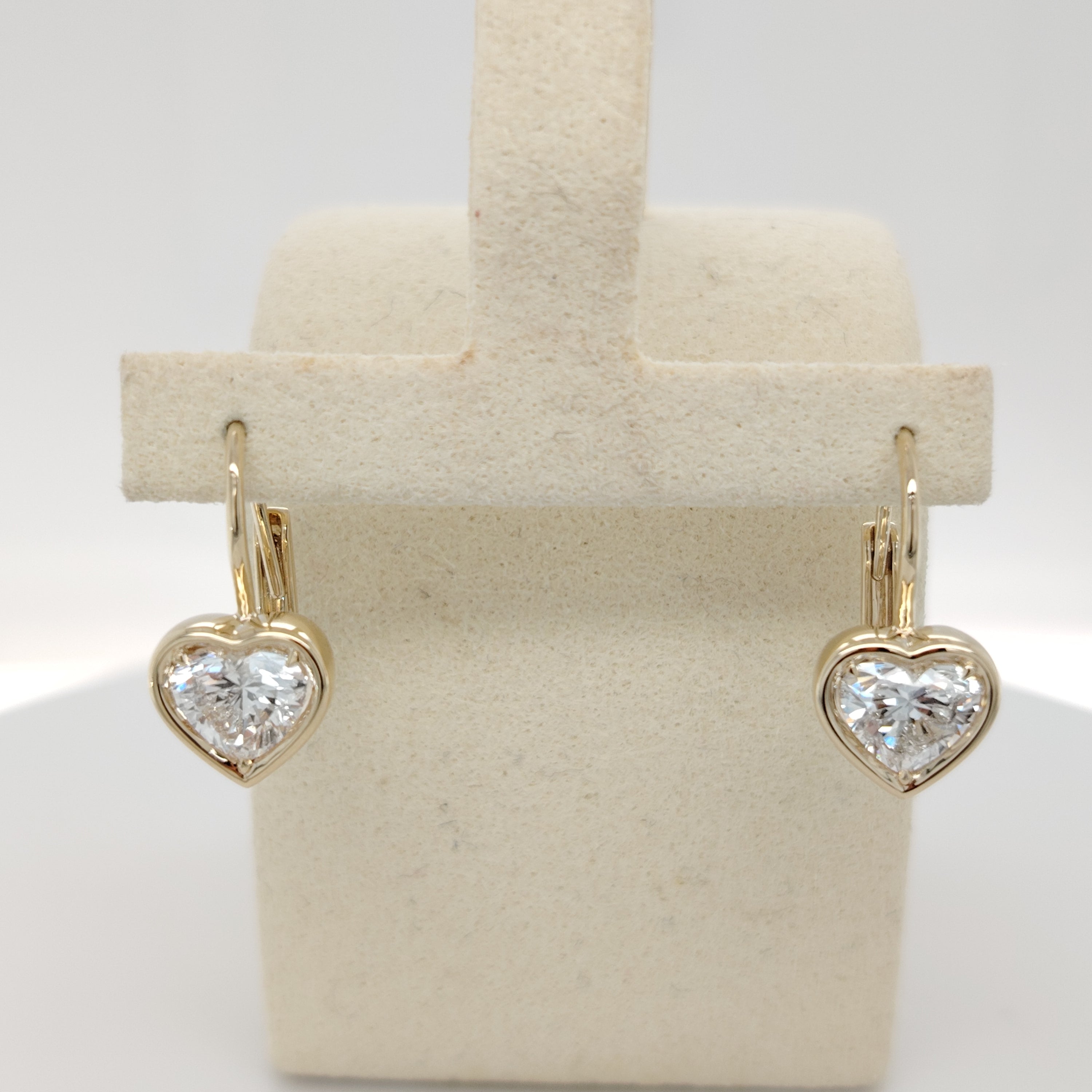 Luxe Heart Bezel Diamond Earrings