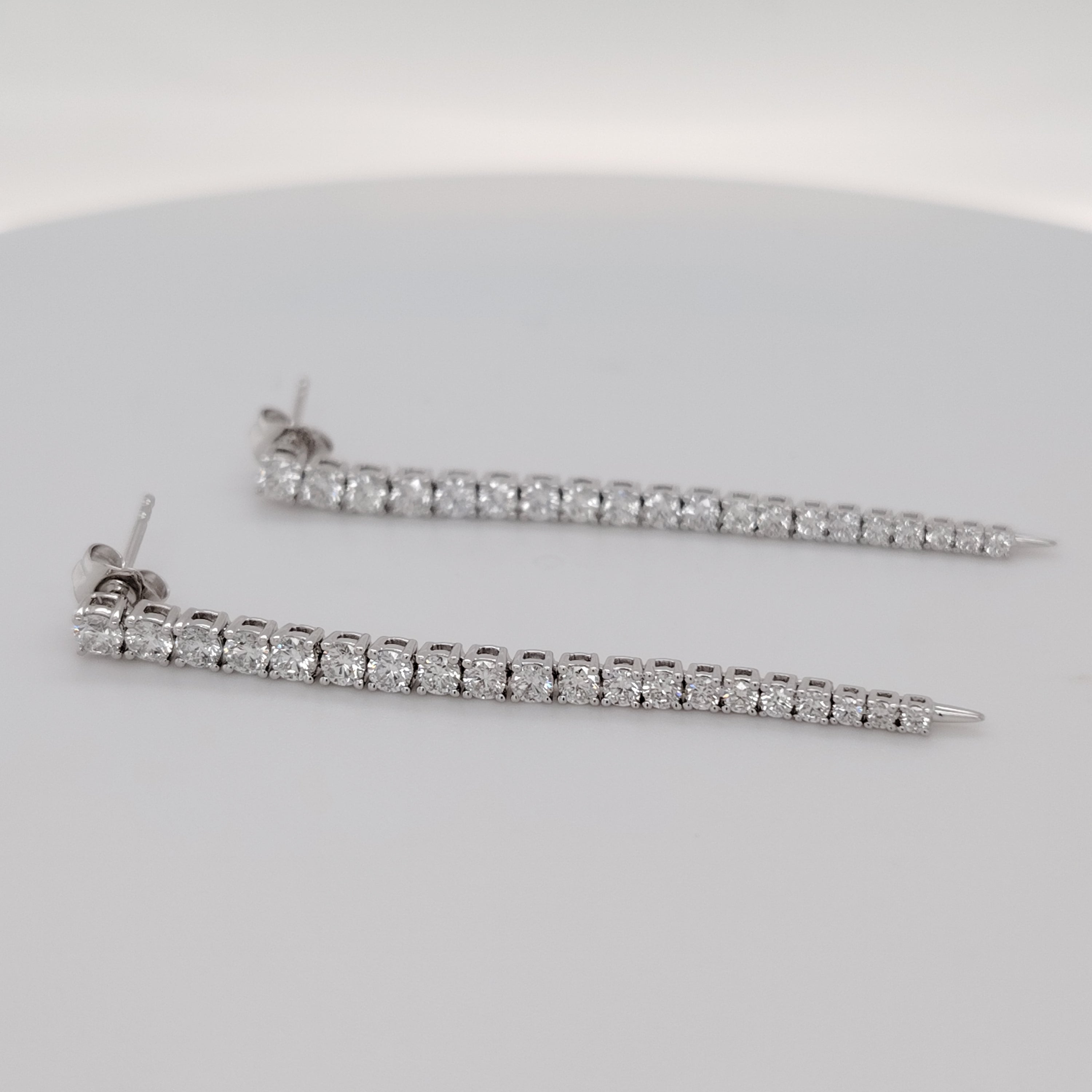 Diamond Bar Dangle Earrings