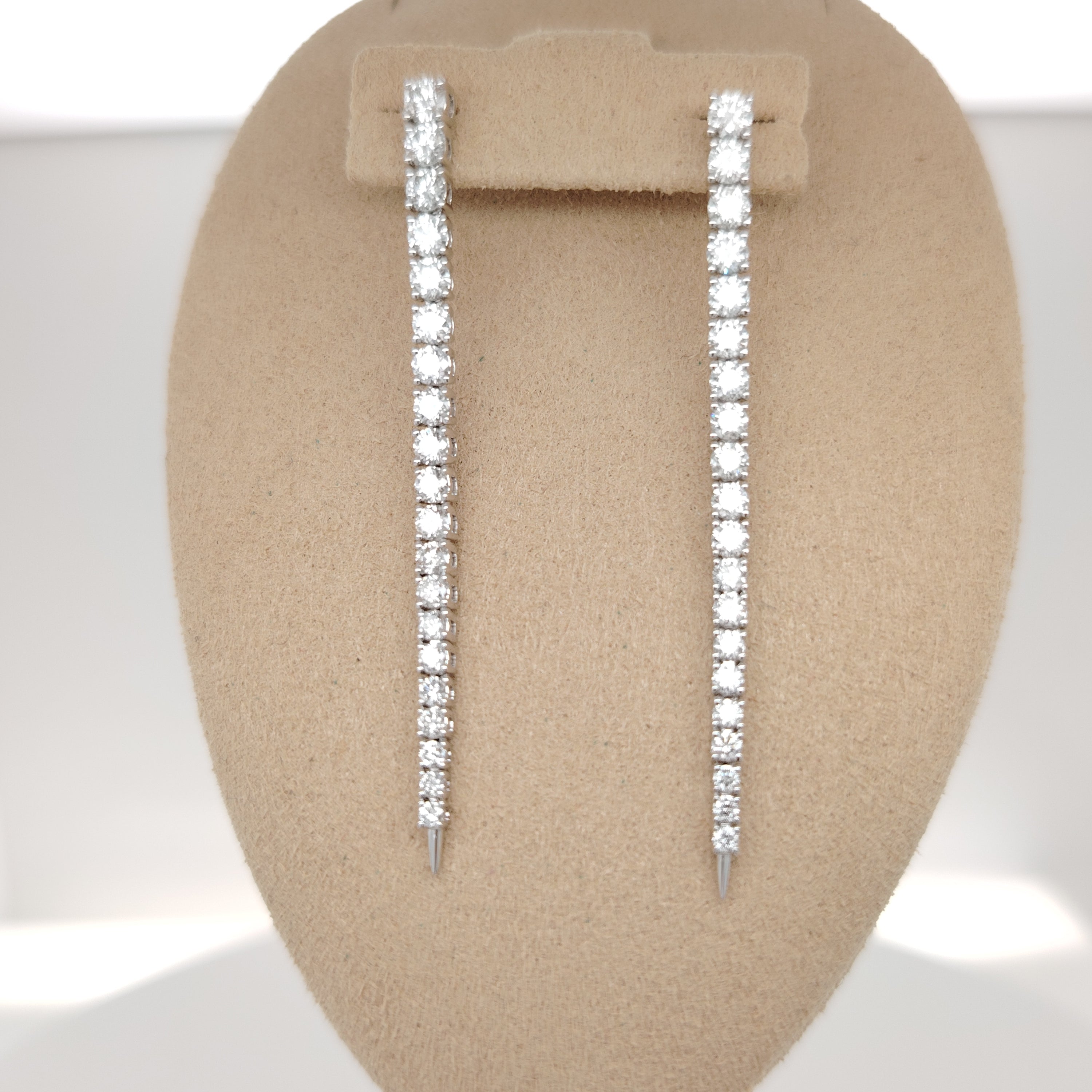 Diamond Bar Dangle Earrings