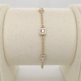 14K Gold Multi-Station Baguette Diamond Bracelet