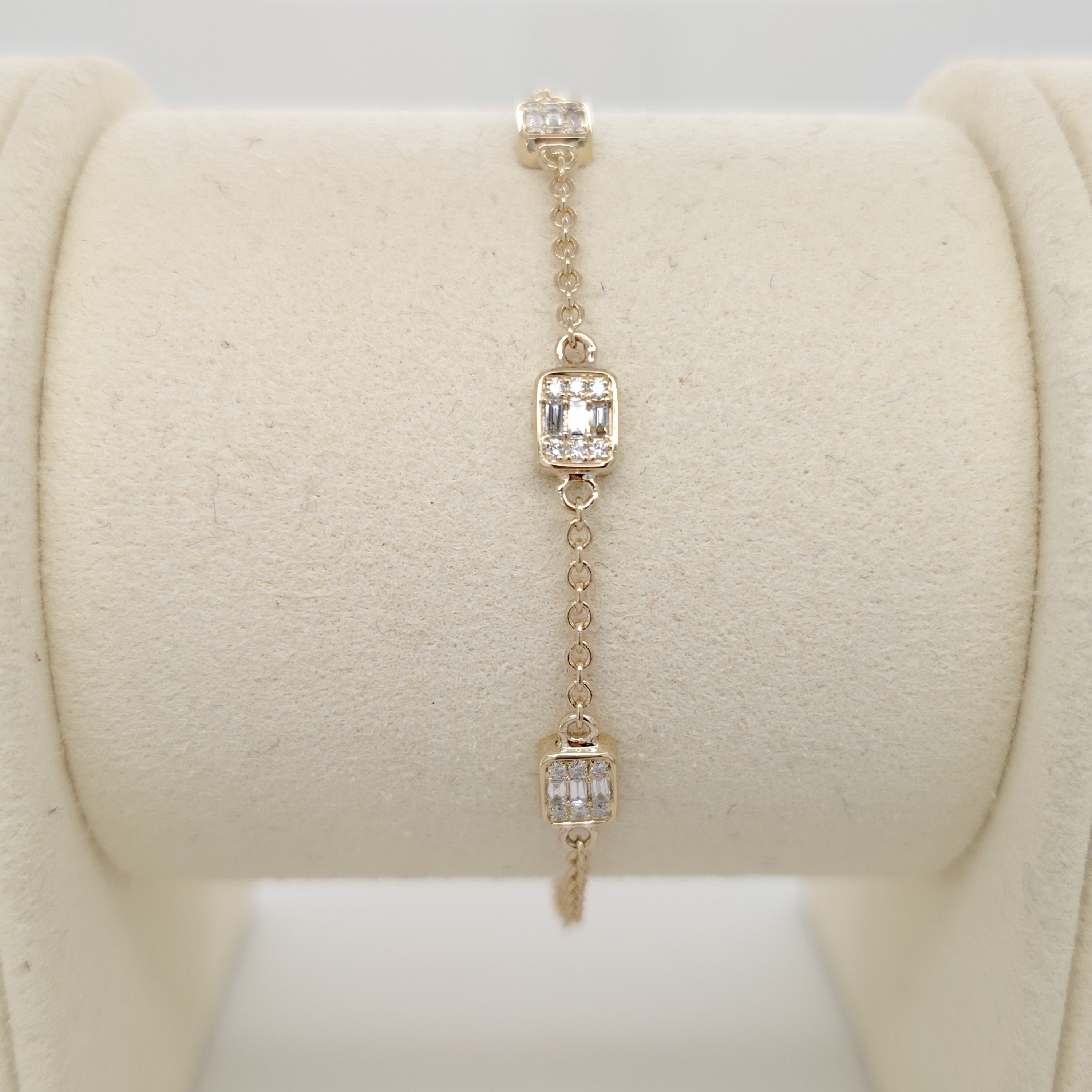 Emerald-Cut Station Chain Bracelet