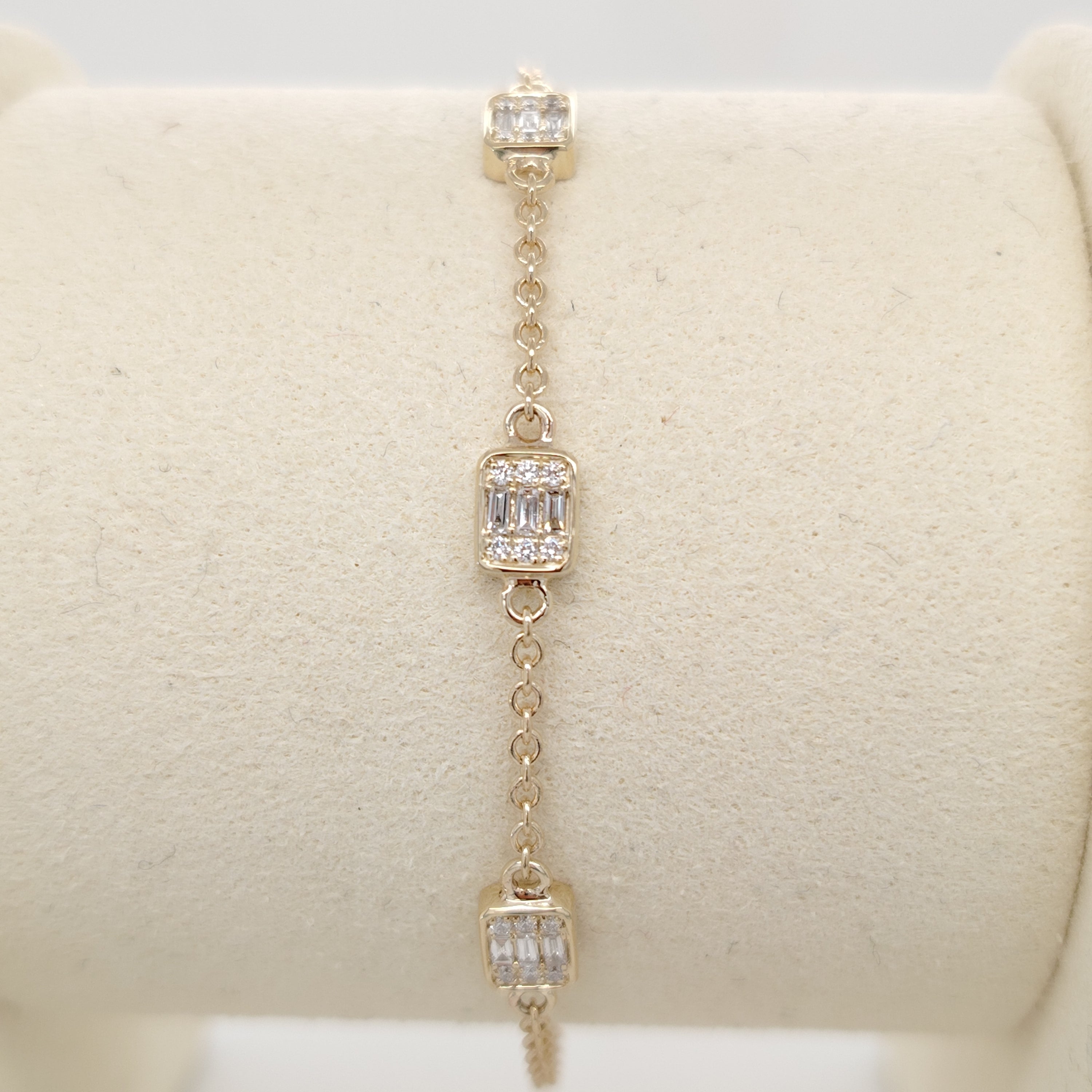 Emerald-Cut Station Chain Bracelet
