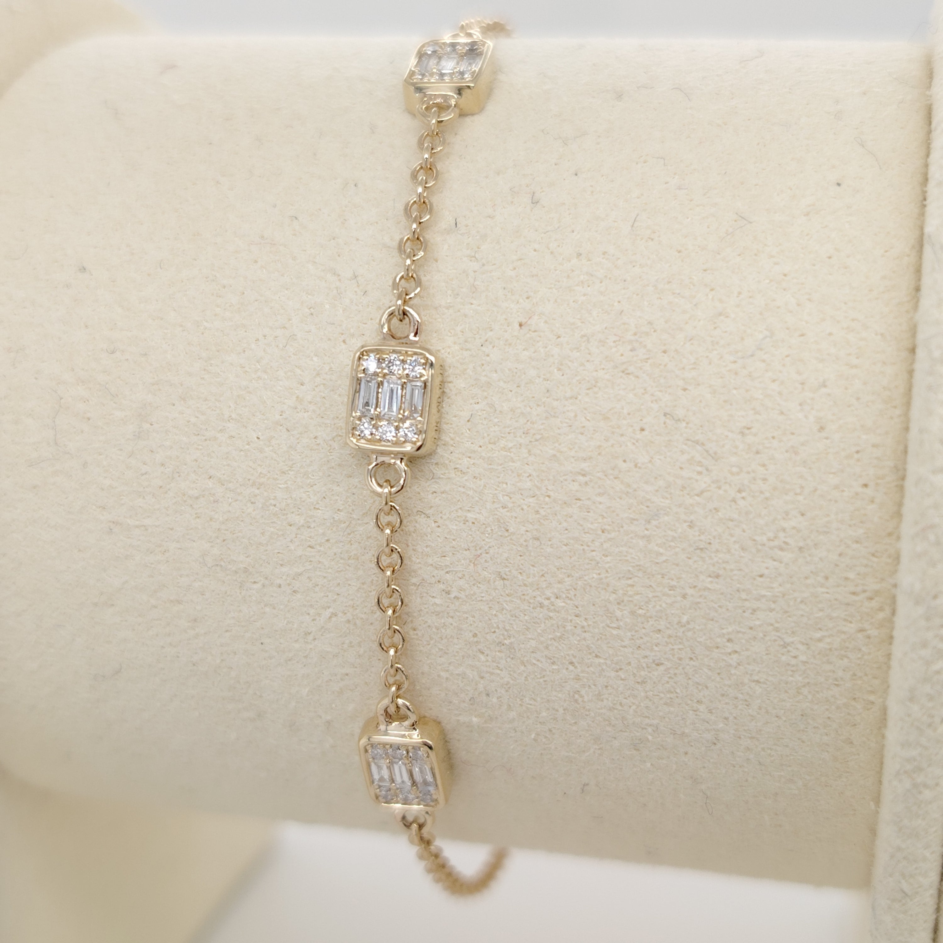 Emerald-Cut Station Chain Bracelet